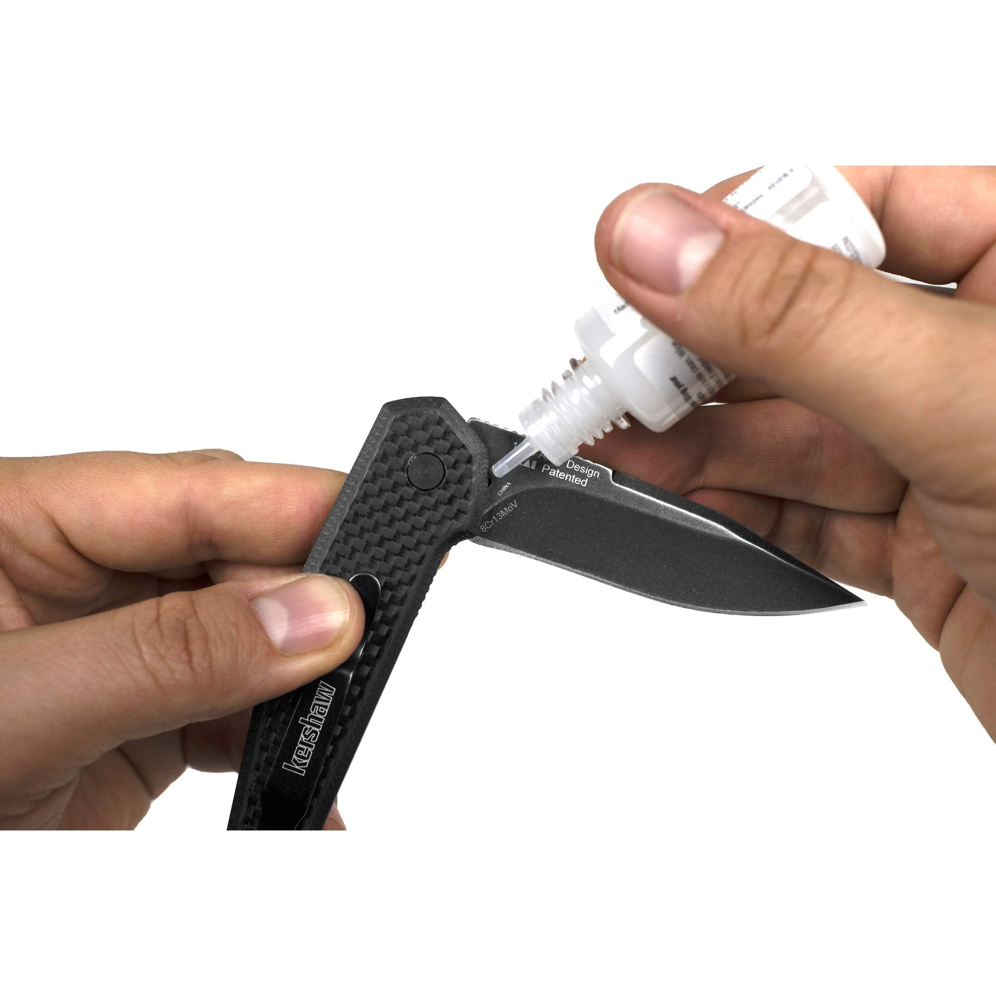 0.4 fl oz Kershaw Knife Oil Drop Dispenser Bottle for Knife Maintenance, Cleaning, Rust and Corrosion Prevention, Non-Toxic and Non-Migratory, Honing Oil for Pocket Knives, Tools, and More