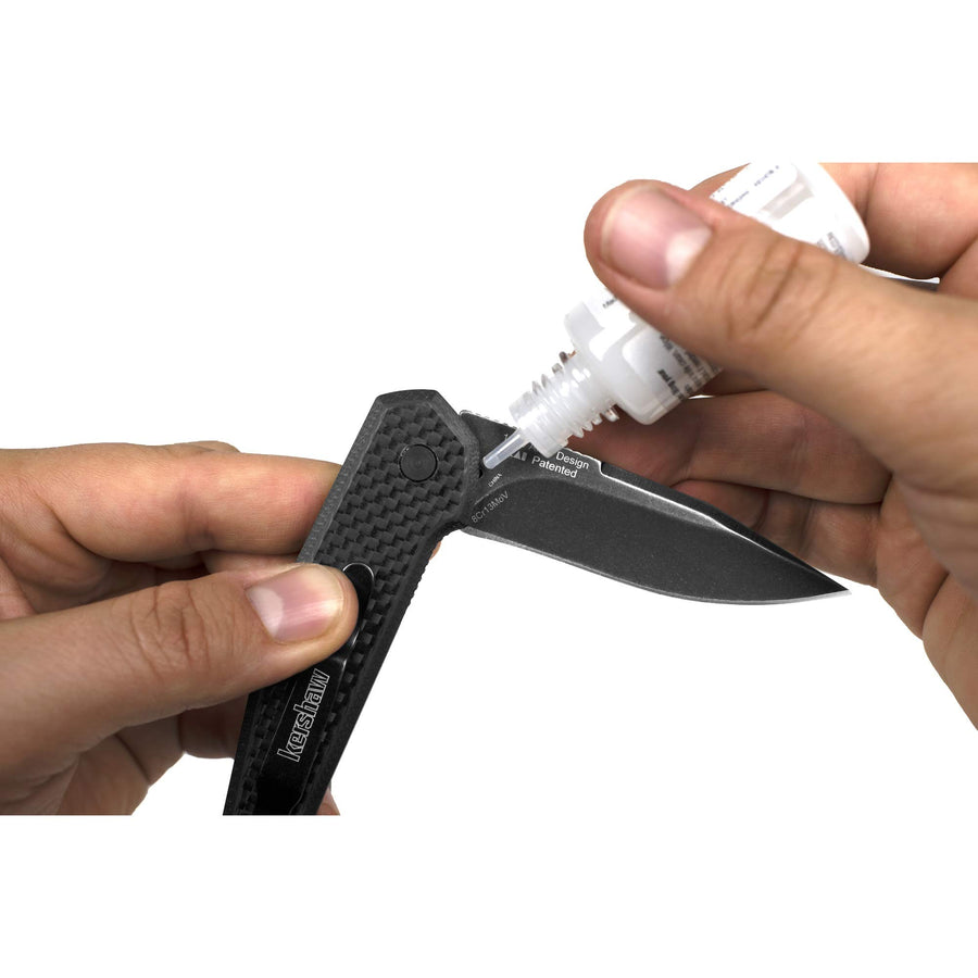 0.4 fl oz Kershaw Knife Oil Drop Dispenser Bottle for Knife Maintenance, Cleaning, Rust and Corrosion Prevention, Non-Toxic and Non-Migratory, Honing Oil for Pocket Knives, Tools, and More