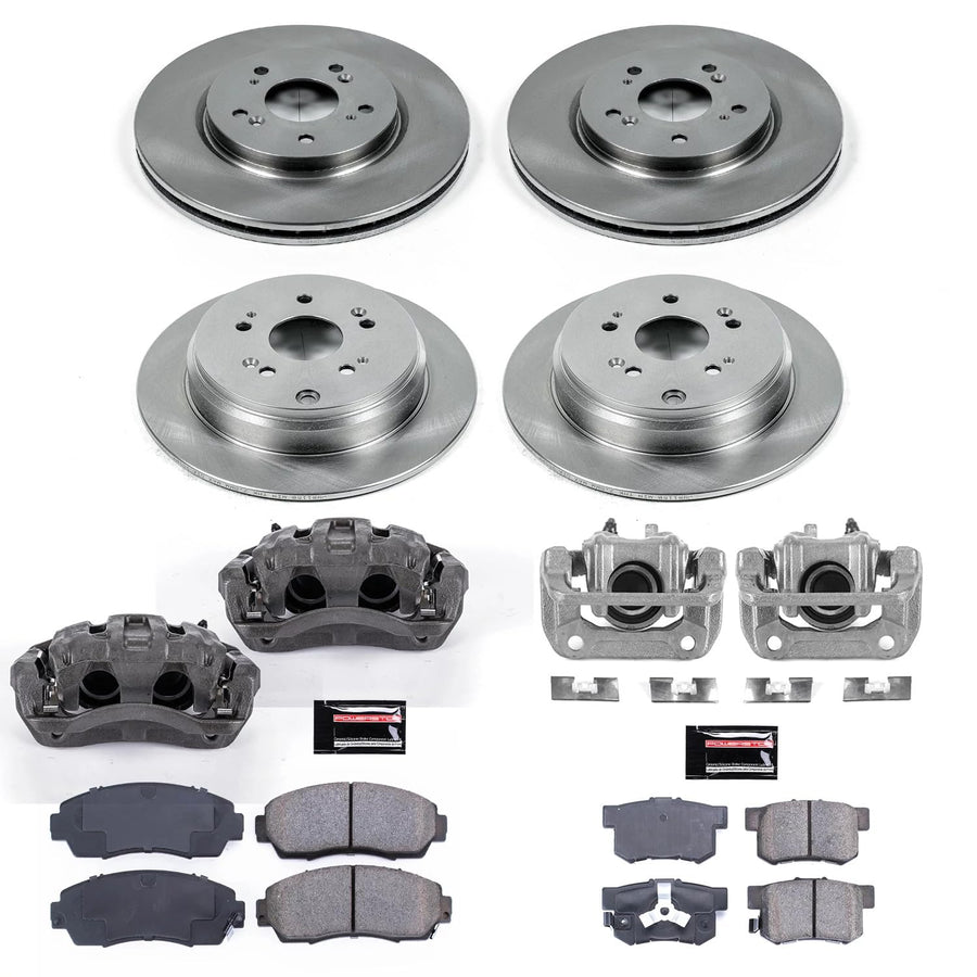 Power Stop KCOE229A Autospeciality Front & Rear Brake Caliper Kit- Brake Rotors, Ceramic Brake Pads, Brake Calipers