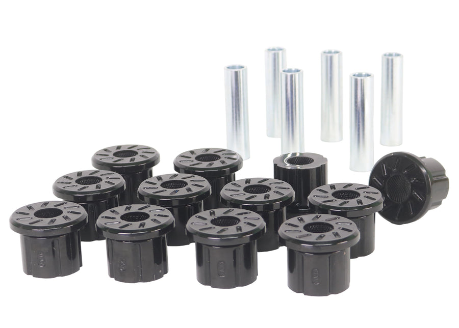 Whiteline W73477 Leaf Spring and Shackle Bushing Kit Rear Compatible with 67-87 Chevrolet, GMC