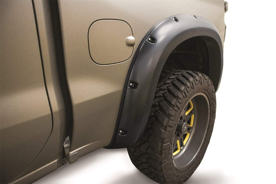 Black Textured Finish Lund RX140TB Rear Fender Flares for 2019 Silverado 1500