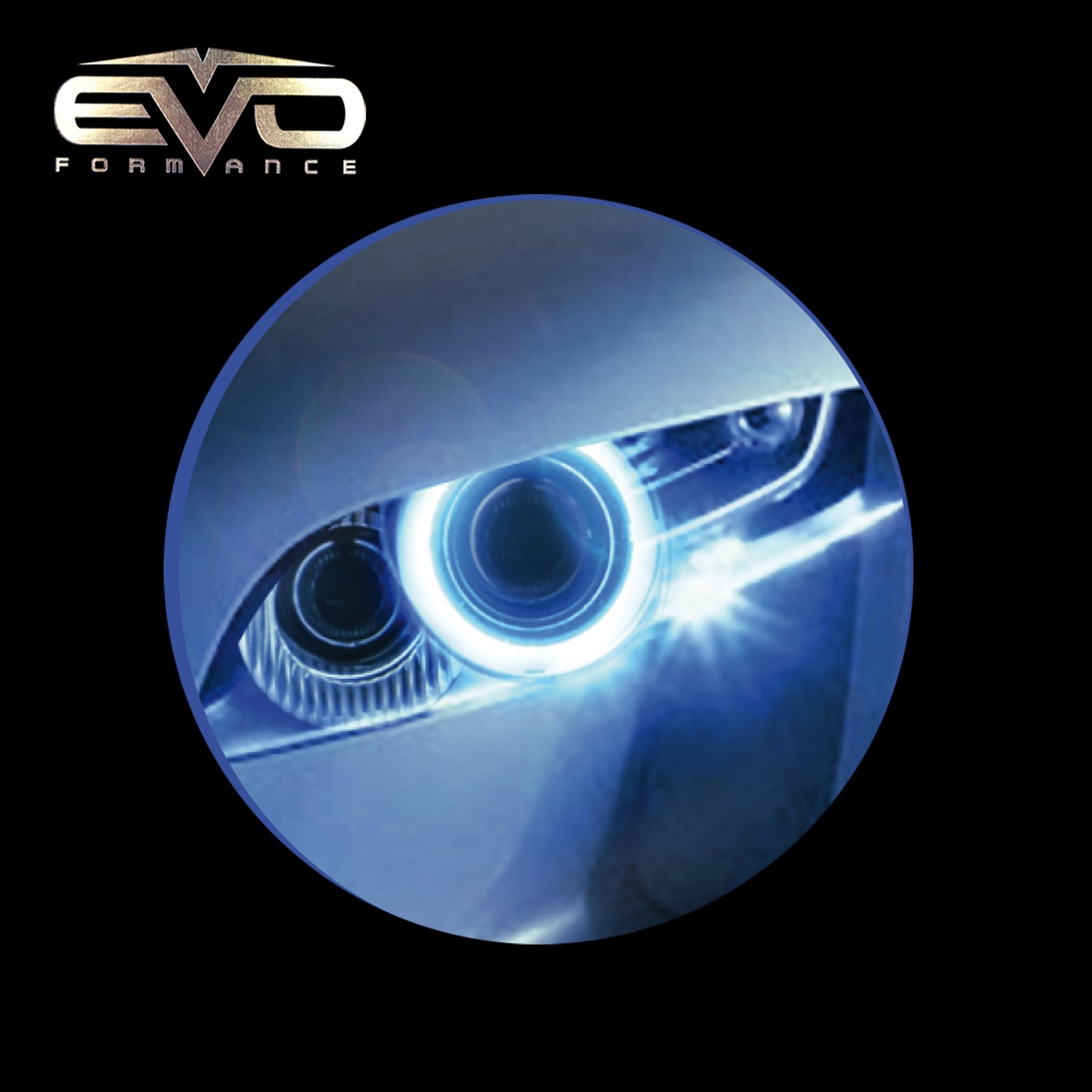 EVO Formance CIPA 93213 EVO Eyes 3.5" (9 cm) Diameter - Universal Fit "Halo" Angel Eyes - Blue