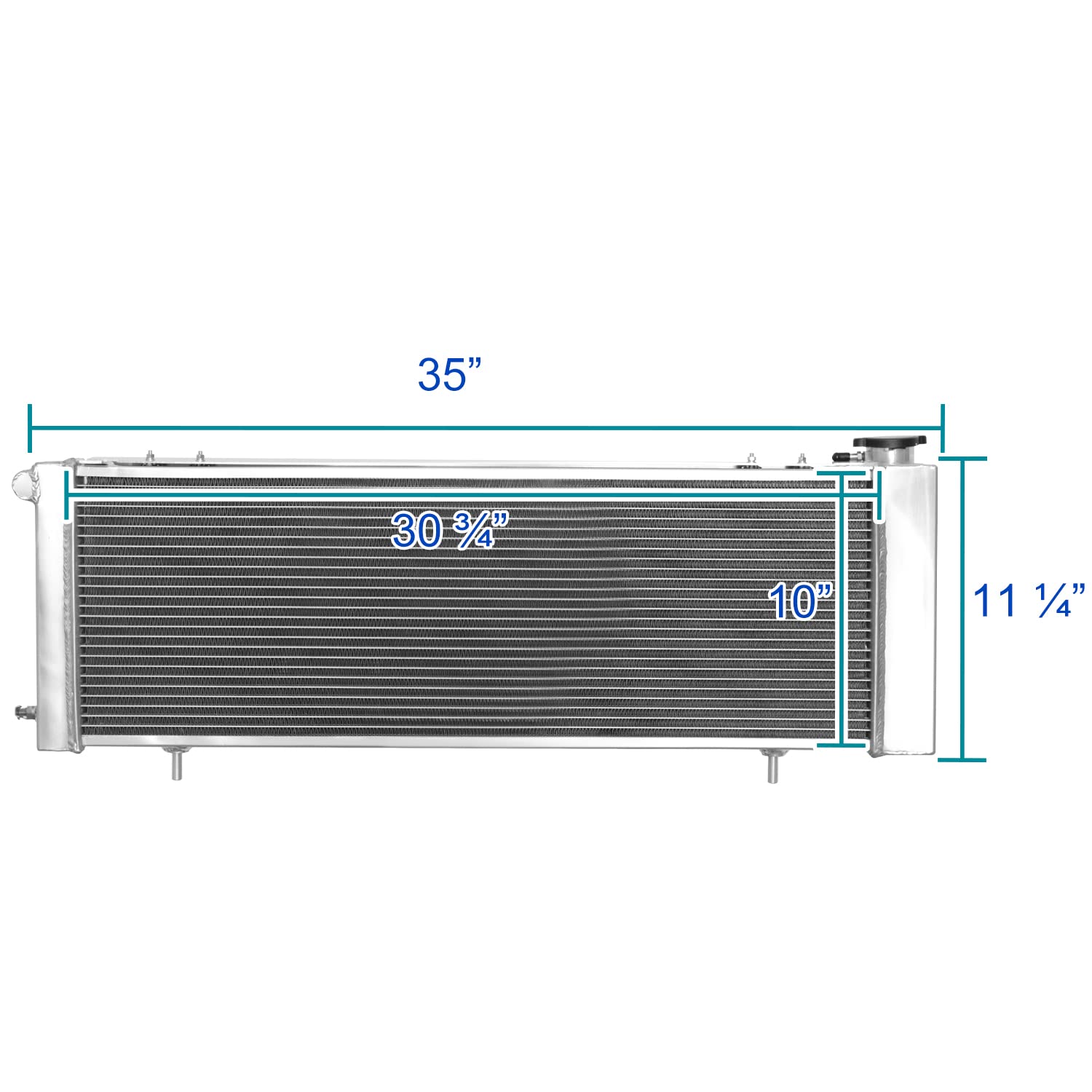 3 Row Radiator with Fan Shroud Spec-D Tuning Aluminum Compatible with 1991-2001 Jeep Cherokee