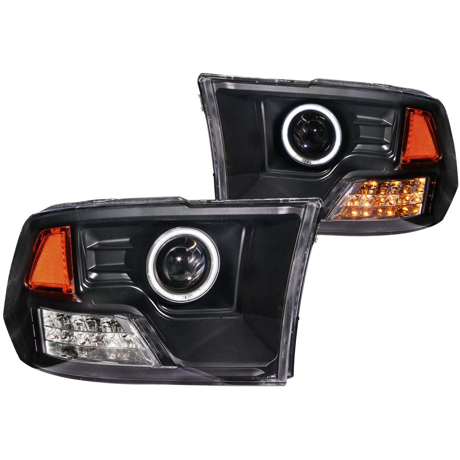 Projector Halo AnzoUSA Black Clear Amber CCFL Headlight - (Sold in Pairs)