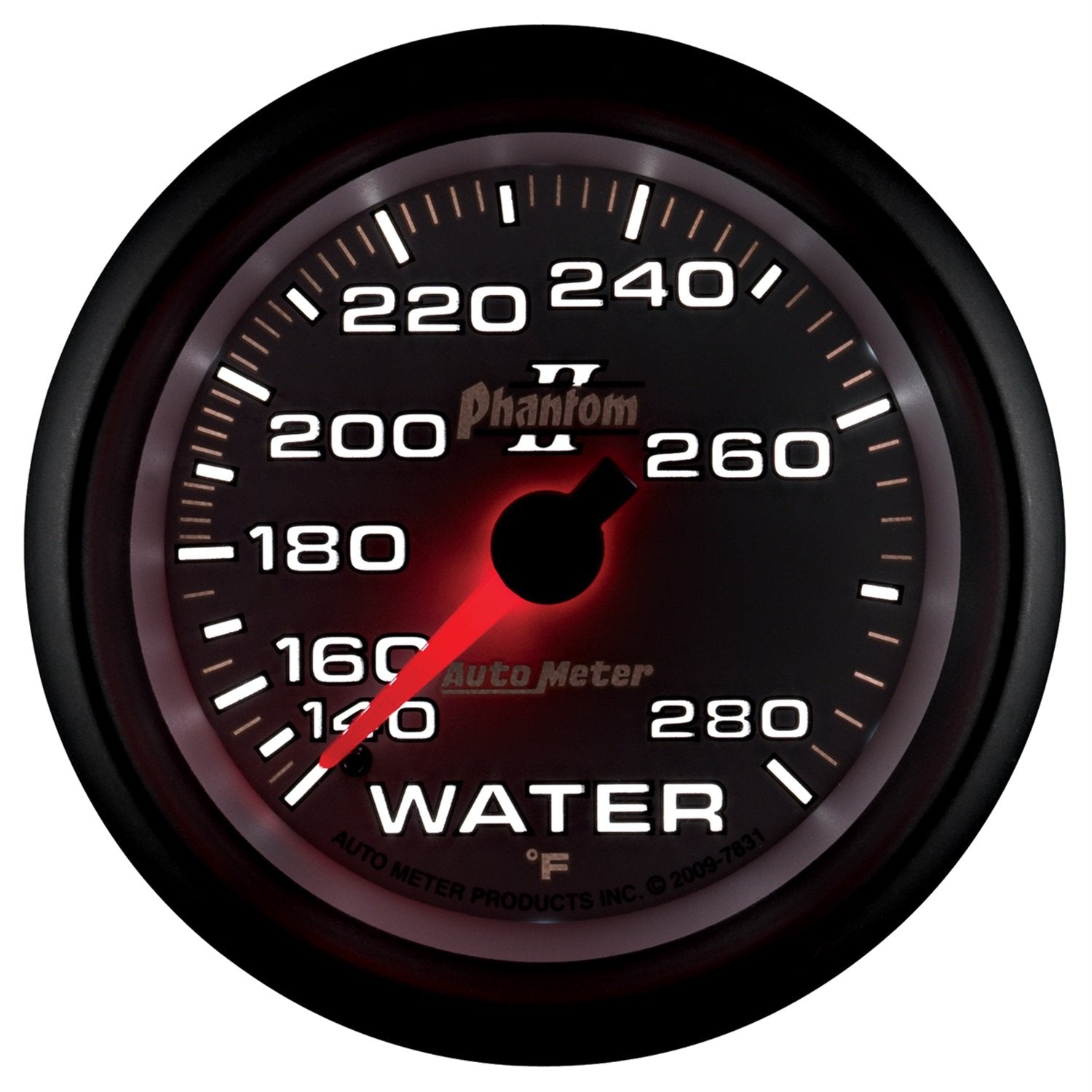 Auto Meter Phantom II 2-5/8" 140-280 Degree F Mechanical Water Temperature Gauge 7831