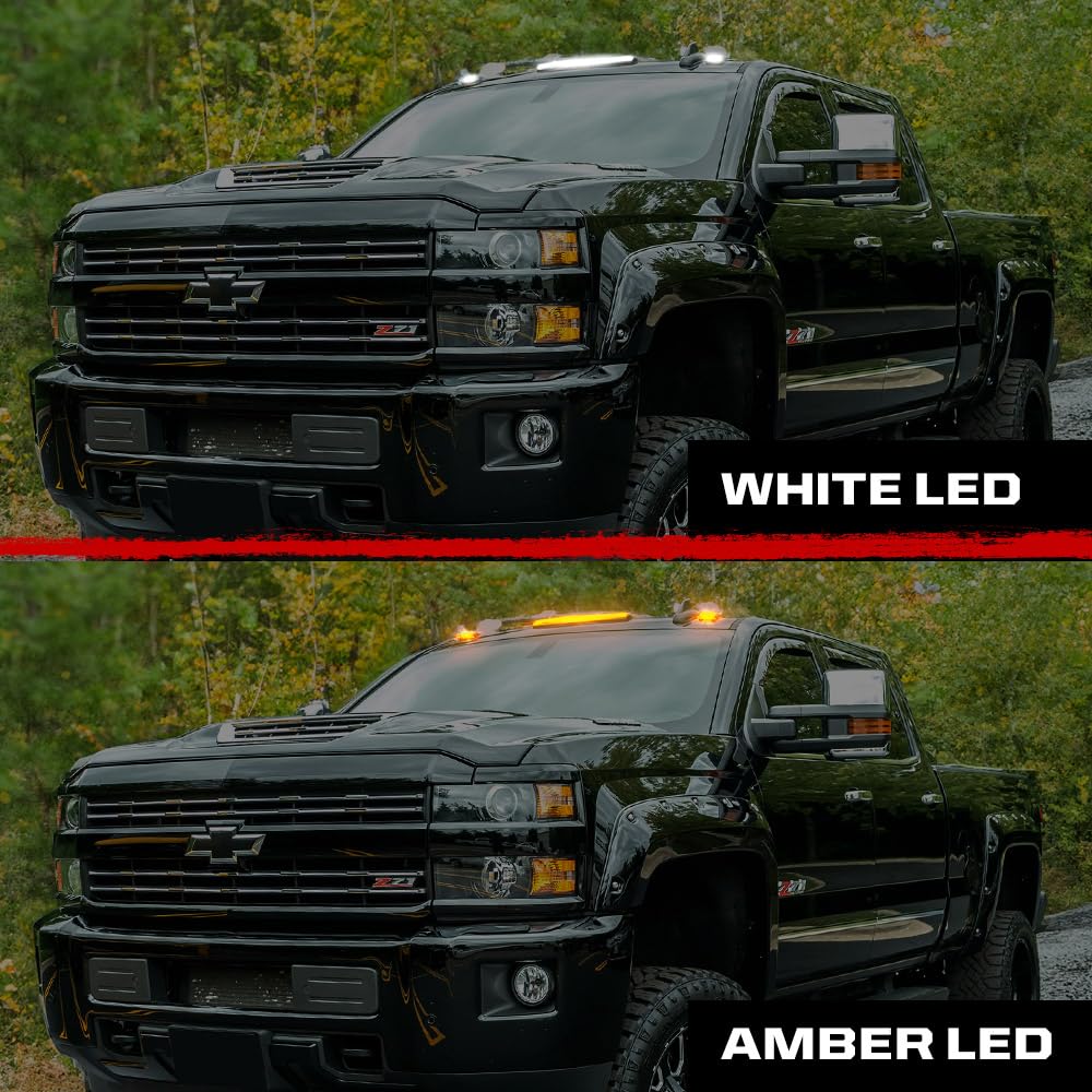 Cab Roof Light Kit Recon Truck Accessories 264157BKS Fits Chevrolet Silverado 2500 HD