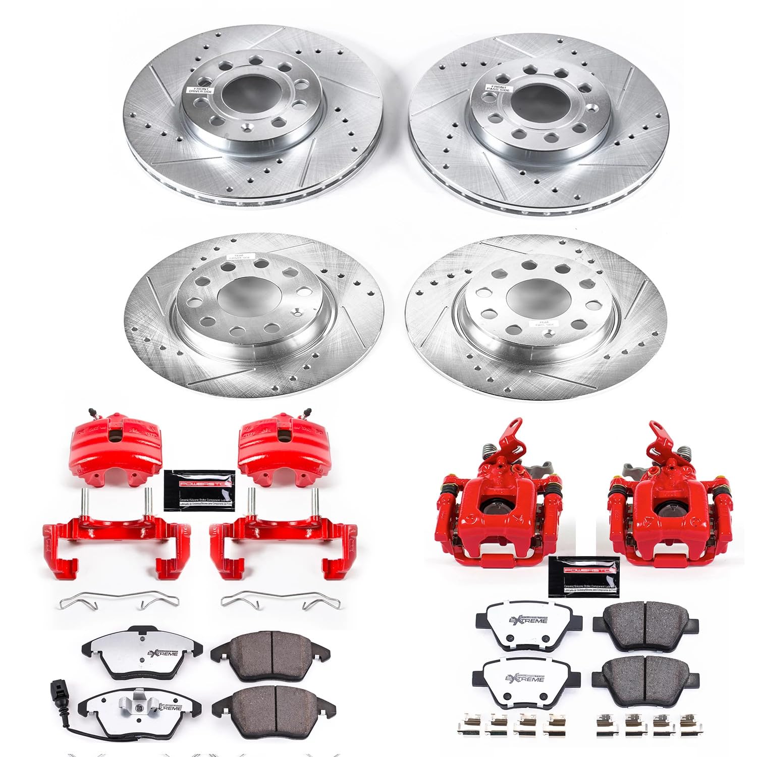 Power Stop Z26 KC5747-26 Front & Rear Street Warrior Brake Kit Volkswagen For Volkswagen Beetle 2012, Volkswagen Golf 2010-2014, Volkswagen Jetta 2010-2014 [Model Specific]