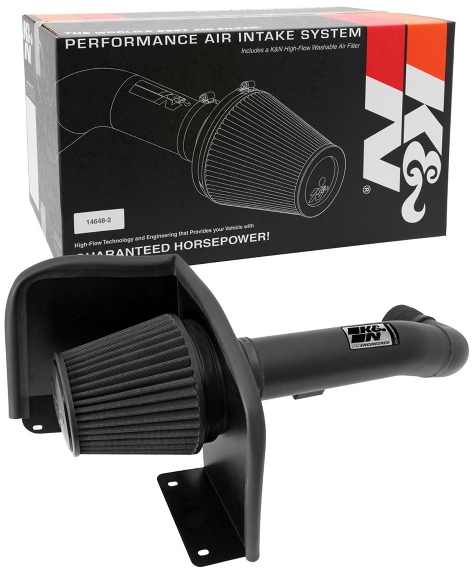 Cold Air Intake System K&N: Dry-Flow Air Filter, Increase Performance & Towing: Compatible with 2009-2014 Chevy/GMC/Cadillac Silverado, Suburban, Tahoe, Sierra, Yukon, Escalade, Avalanche, 71-3070