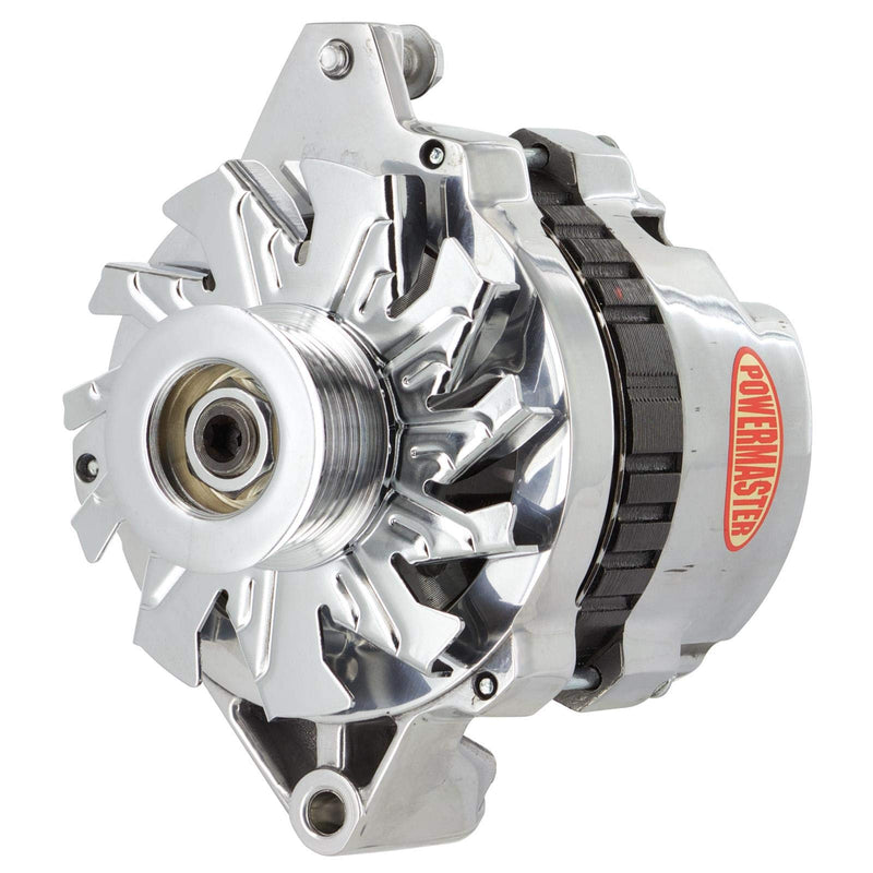 Alt GM CS130 Powermaster Polish 140A 6 grv Pulley Str MTG 6.61" Side BAT Post 1-Wire or OE Hookup