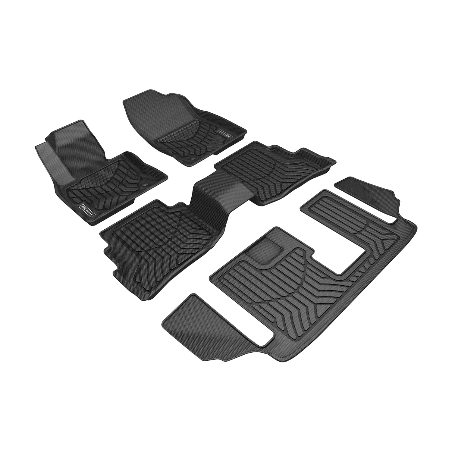 3D MAXpider Maxtrac Custom Fit Floor Mat (Black) Compatible with Mazda Cx-9 7-Seat 2016-2023 - R1 R2 R3