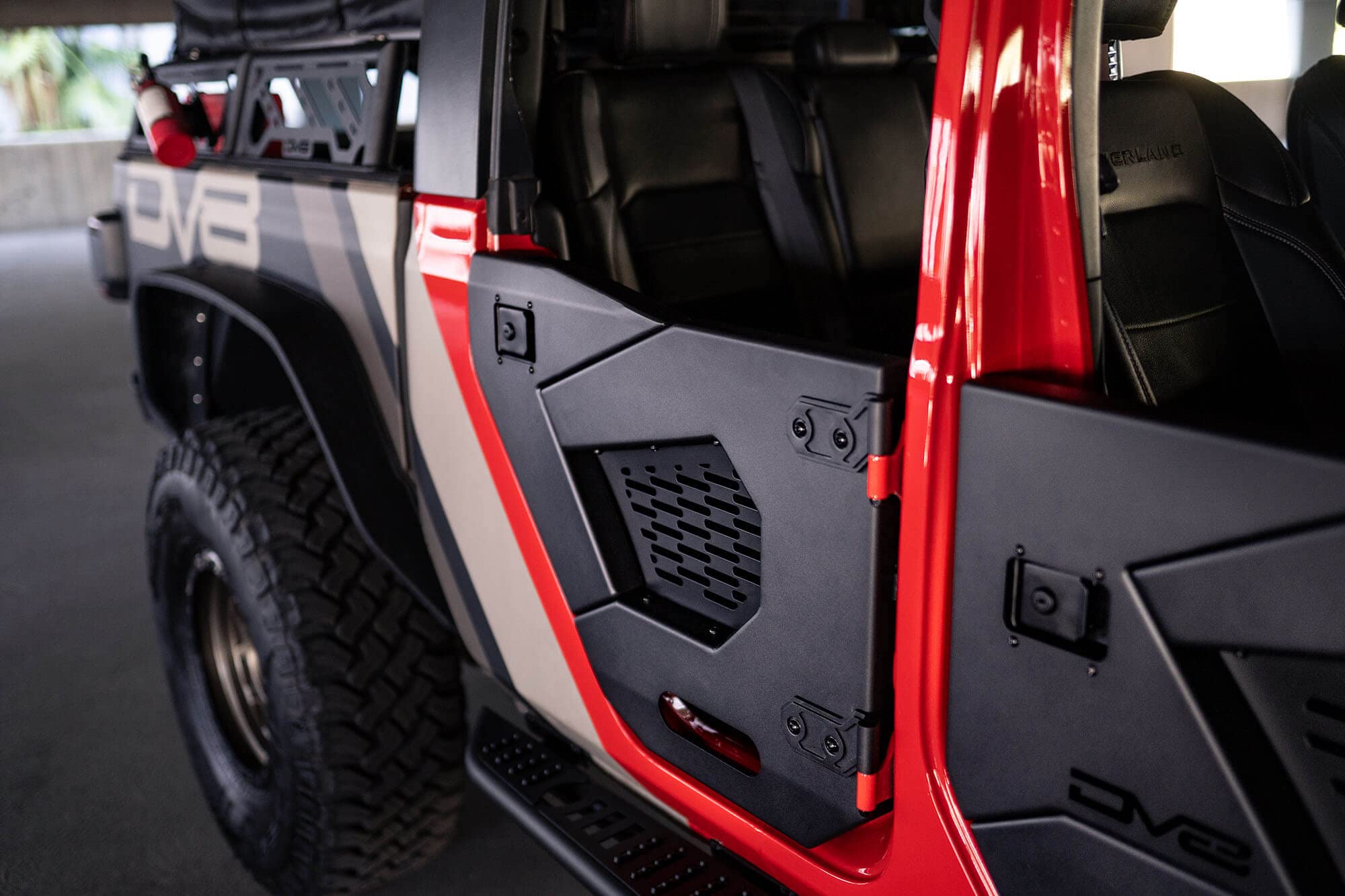 Half Doors DV8 Offroad for 2018-2025 Jeep Wrangler JL & Gladiator JT | Compatible with Molle Accessories | Secure Locking Handles | (Rear Set)
