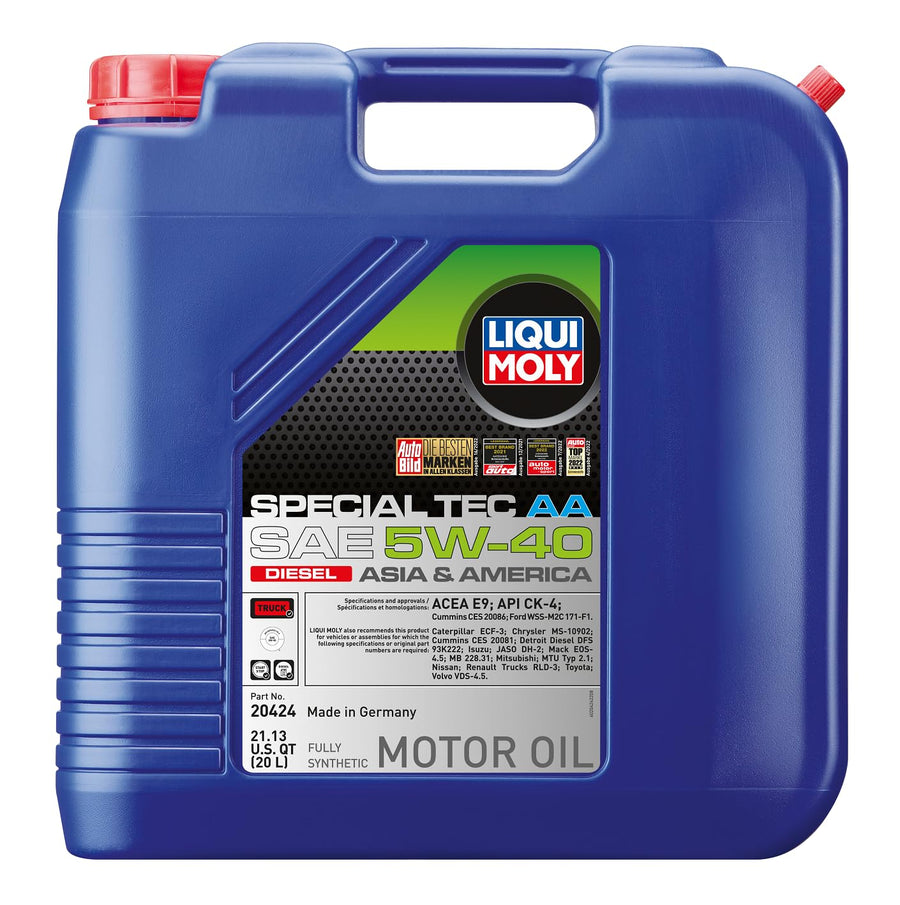 LIQUI MOLY SAE 5W-40 Special Tec AA Diesel | 20 L | Fully synthetic engine oil | SKU: 20424