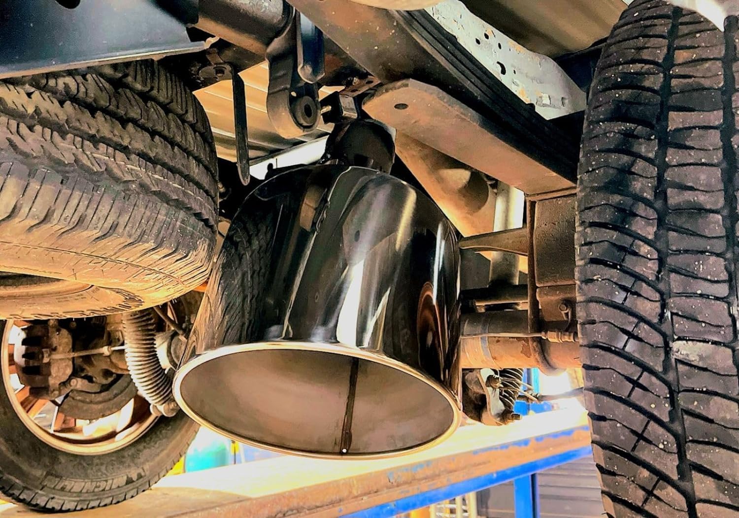 4" X 12" X 18" POLISHED STAINLESS STEEL ROLLED ANGLE DIESEL EXHAUST TIP