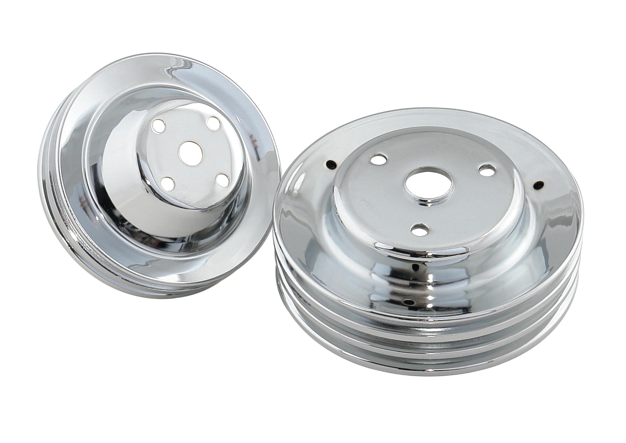 Chrome Pulley Set Mr. Gasket Sb Chev