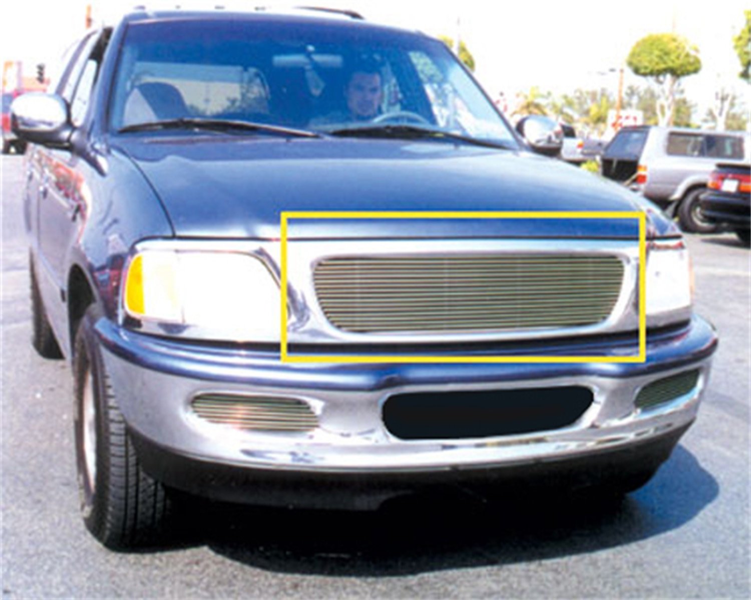 Billet Grille Compatible with Ford, Polished, 1 Pc, Insert - PN #20560