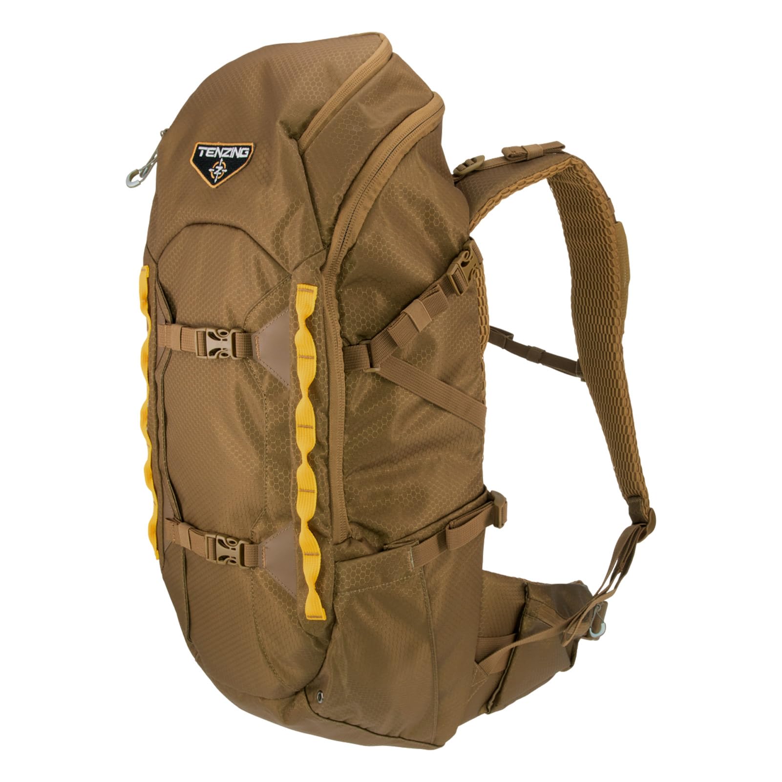 Whitetail Day Pack TENZING 2300, Buckskin Tan, Rugged Durable Camo Hunting Backpack with 4 Compartments & 13 Organizational Pockets, Hydration Bladder Compatible