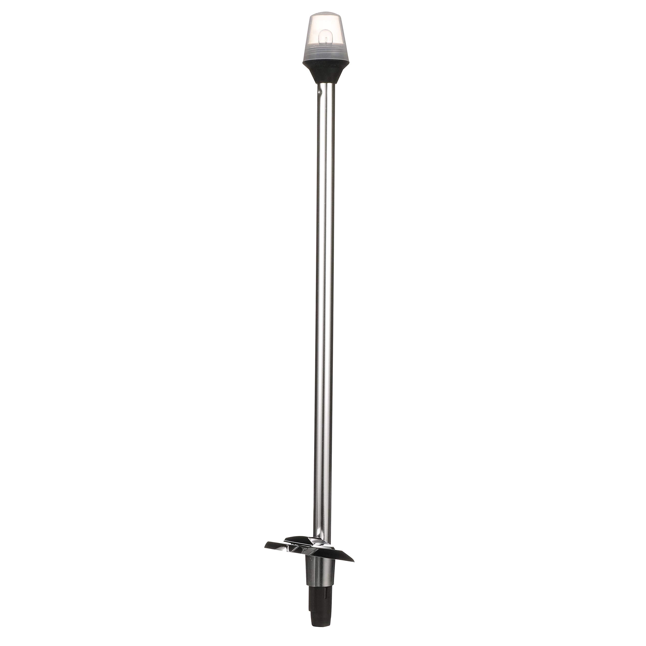 Stowaway Light Attwood 7100A7 with Plug-in Base, 24-Inch-Long Pole, 2-Mile 360-Degree Illumination for Boats Up to 65.6 Feet