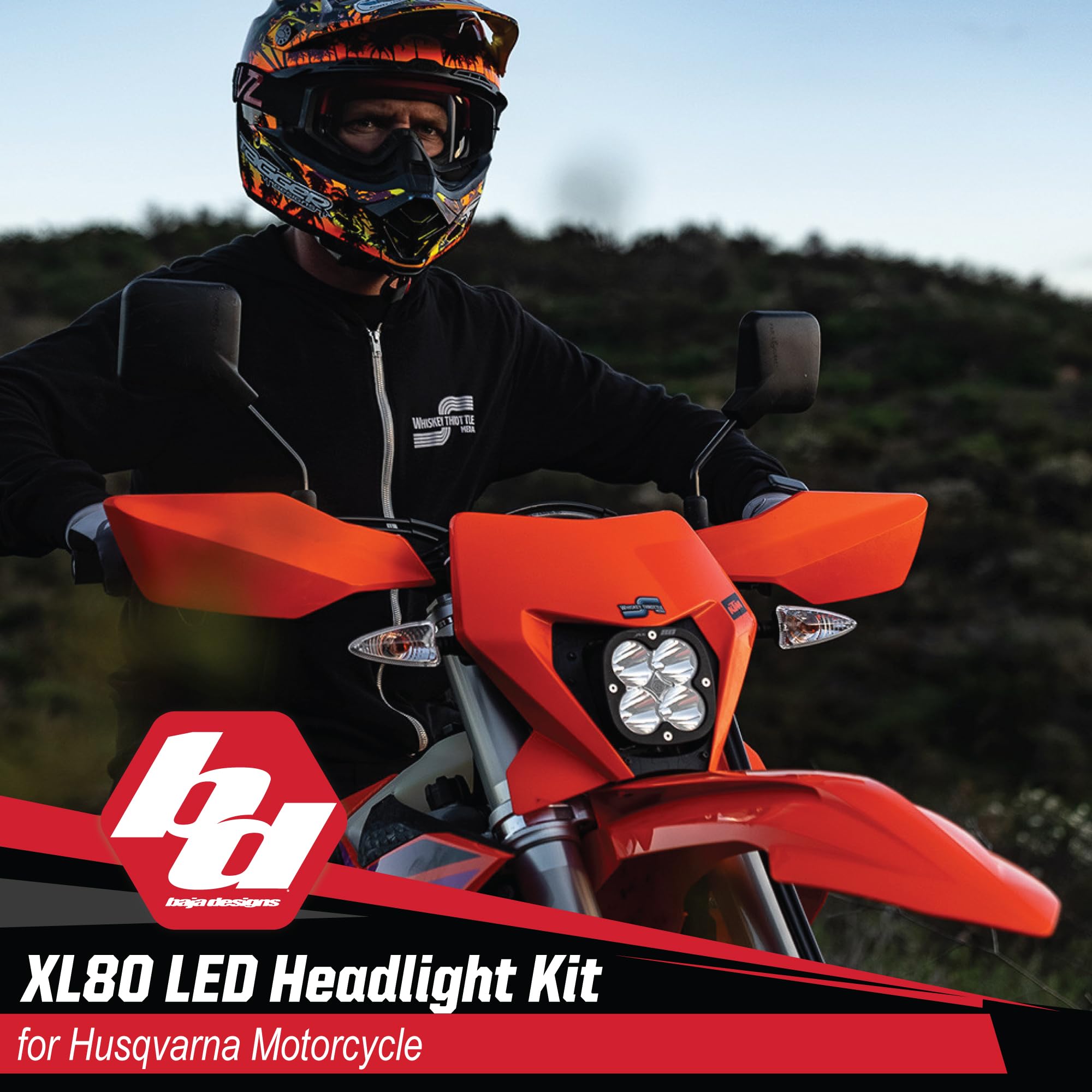 Baja Designs LED Headlight Kit XL80 for Husqvarna Motorcycle FE-S, FE, FE-W 2024 with Hi-Low Harness