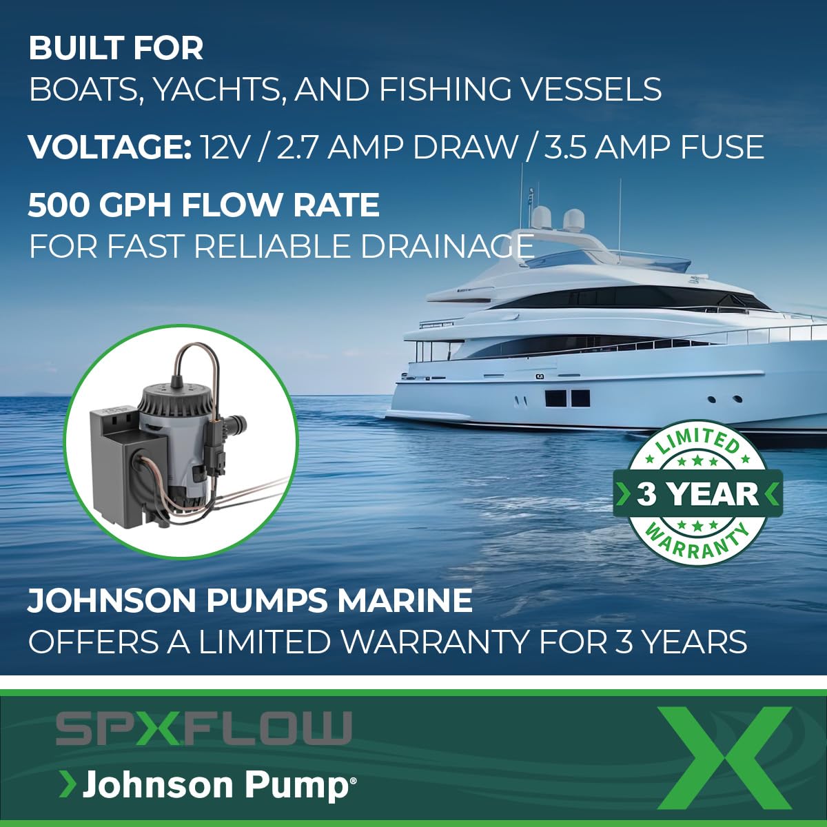 Aqua Void Johnson Pump 10-13637-01 Electro-Mag Combo - 12V, 500 GPH