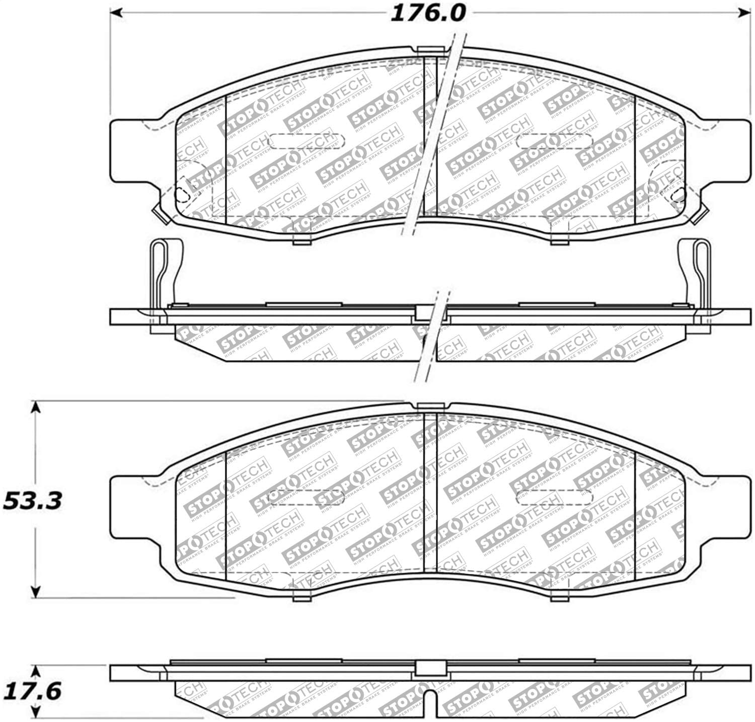 Brake Pads StopTech 305.11830 Street Select with Hardware