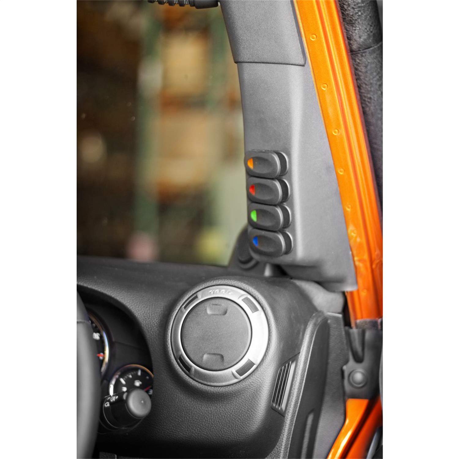 Switch Pod Kit, Rugged Ridge | A-Pillar, 4 Switches, Black, RHD | 17235.97 | Fits 2011-2018 Jeep Wrangler JK