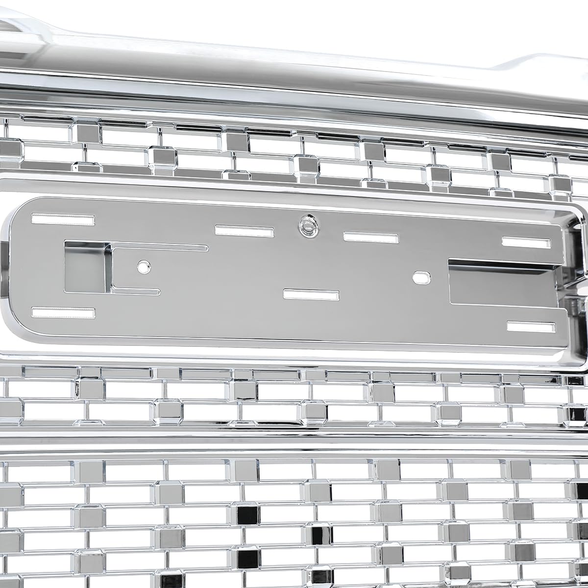 Chrome SPEC-D TUNING Denali Style Mesh Front Bumper Hood Grille Compatible with 2016-2018 GMC Sierra 1500 SLE SLT