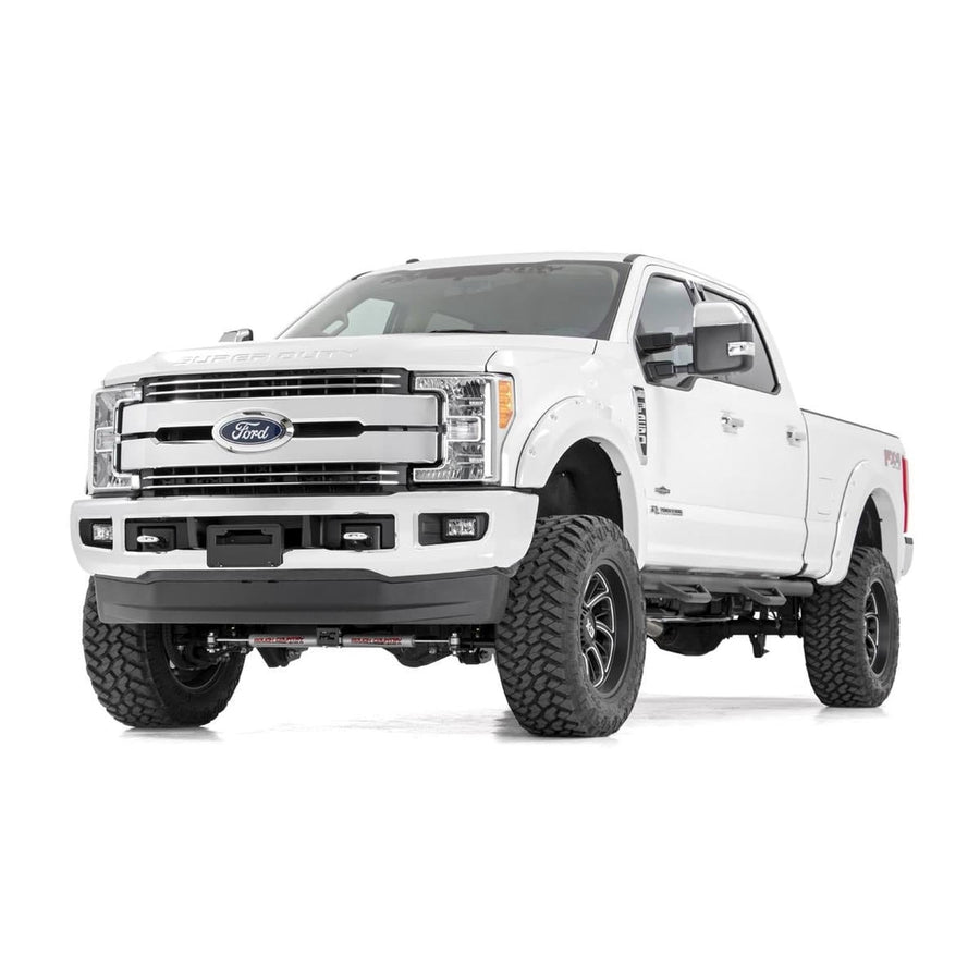 Rough Country 4.5 Inch Lift Kit with Reservoir Vertex Shocks for Ford F-250/F-350 Super Duty 4WD (2017-2022) - Includes Driveshaft