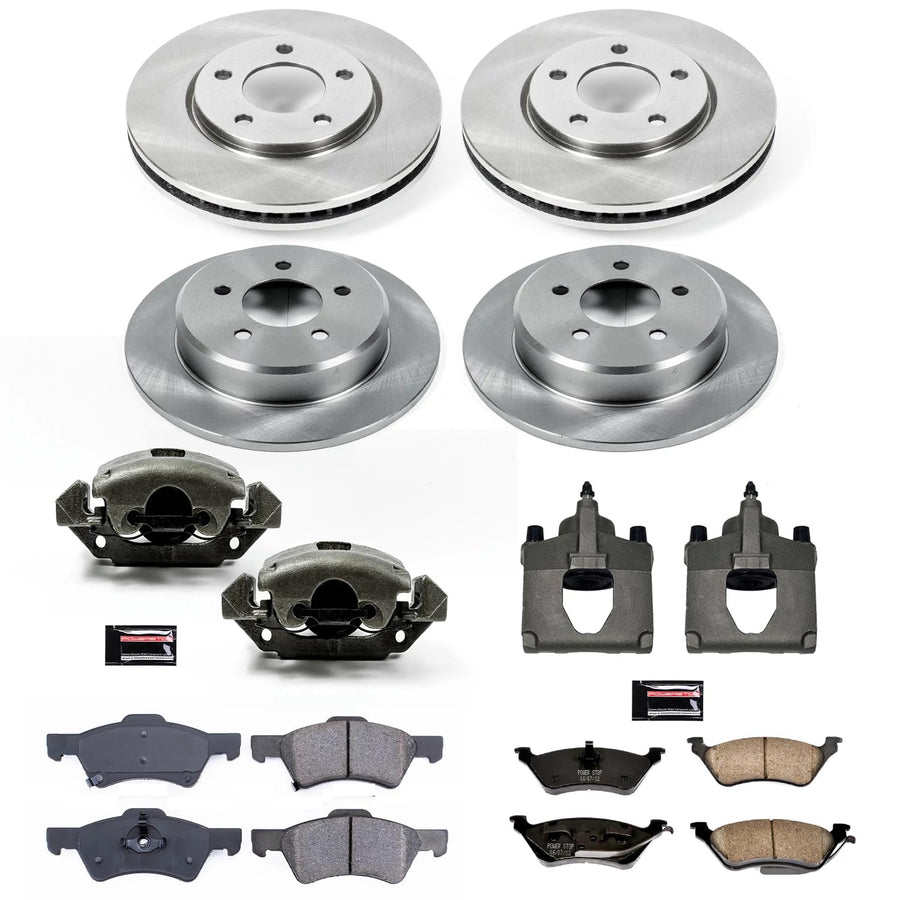 Power Stop KCOE4458 Stock Replacement Brake Kit Front and Rear (with Calipers)