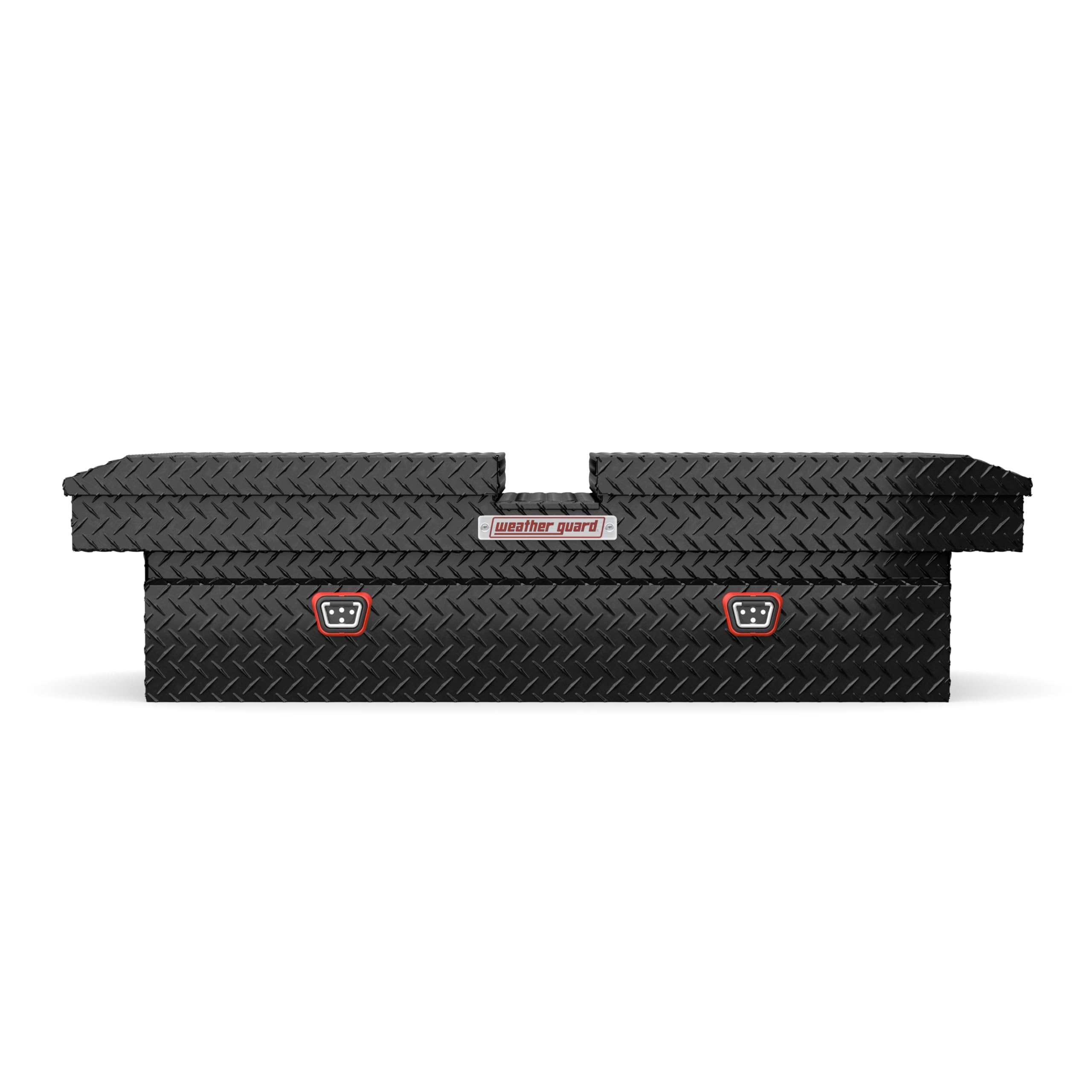 Extra-Wide Weather Guard Aluminum Crossover Gull Wing Truck Tool Box, Fits Full Size Trucks, 15.3 cu ft Storage Capacity (Gloss Black)