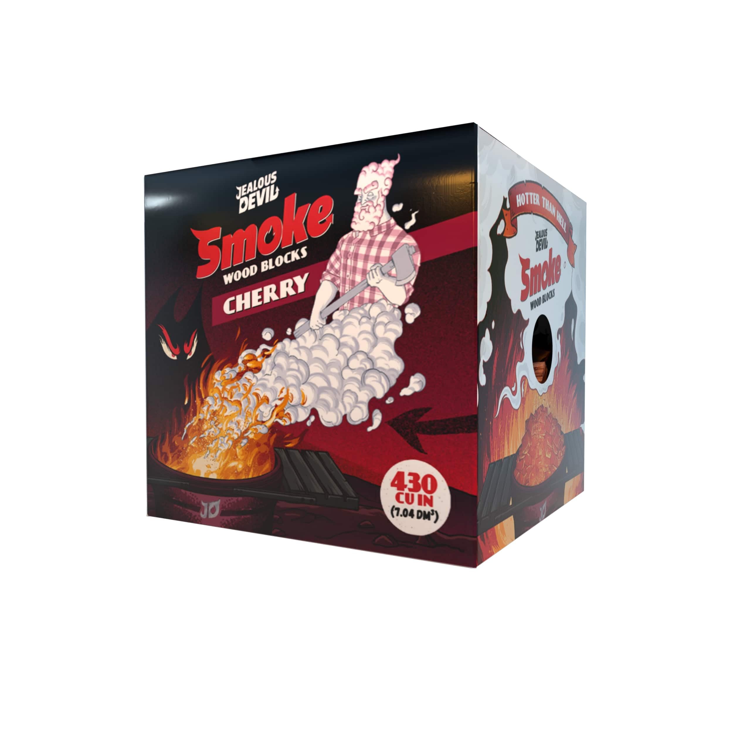Premium Smoke Cherry Wood Blocks, 430 cu. in. - 100% Natural Wood Chunks Ideal for Smokers, BBQ, and Grilling
