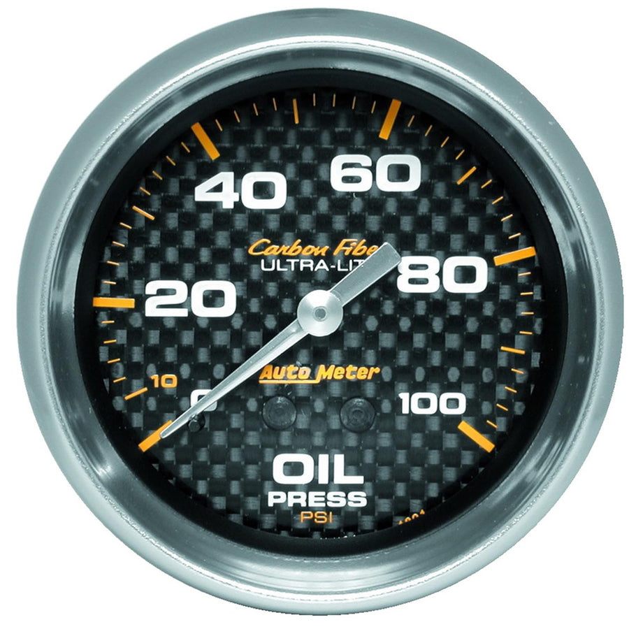 Auto Meter Carbon Fiber 4821 Mechanical Oil Pressure Gauge