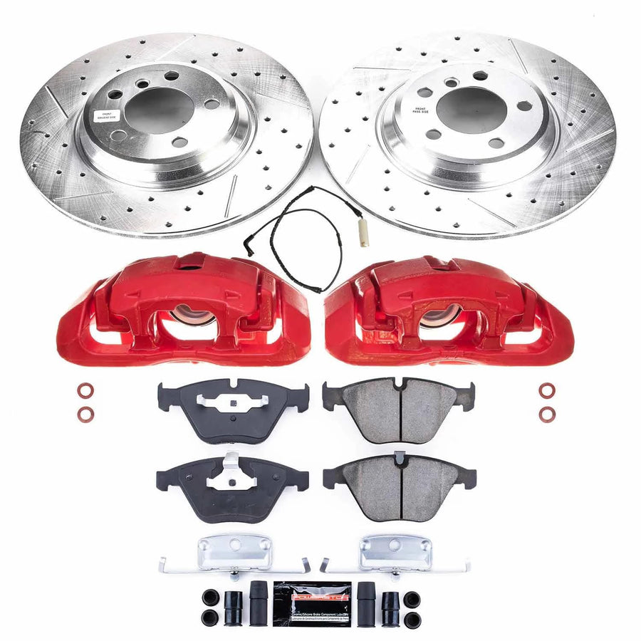 Power Stop Z23 KC2054 Front Brake Caliper Kit-Drilled/Slotted Rotors, Carbon Ceramic Brake Pads, Calipers For BMW 745Li, BMW 745i, BMW 750Li, BMW 750i, BMW 760Li, BMW 760i [Model Specific]