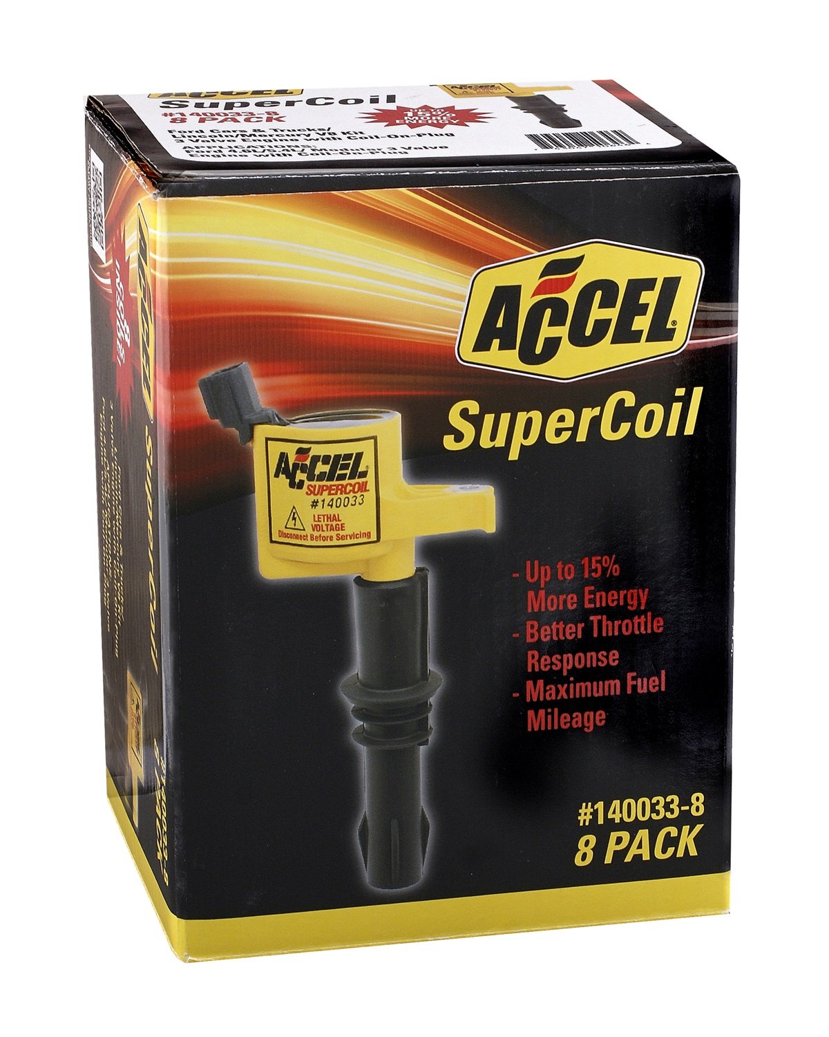 SuperCoil ACCEL 140033-8 Ignition Coil - Yellow - 8-Pack