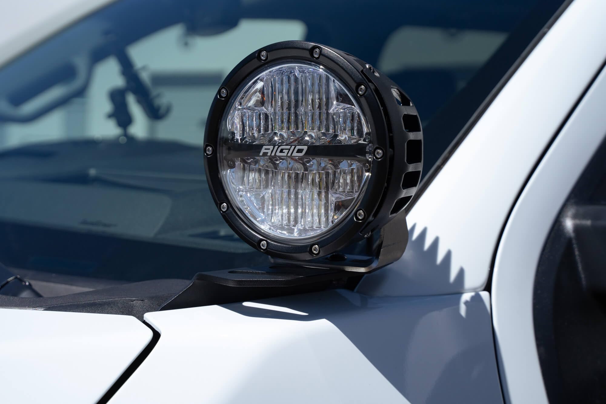 Ditch Light Brackets Addictive Desert Designs for The 2023-2024 Ford F-250 & F-350 | Mounts up to 6” LED Light Pods | Driver/Passenger Side Pair | Installs to Hood Hinge | Made in The USA