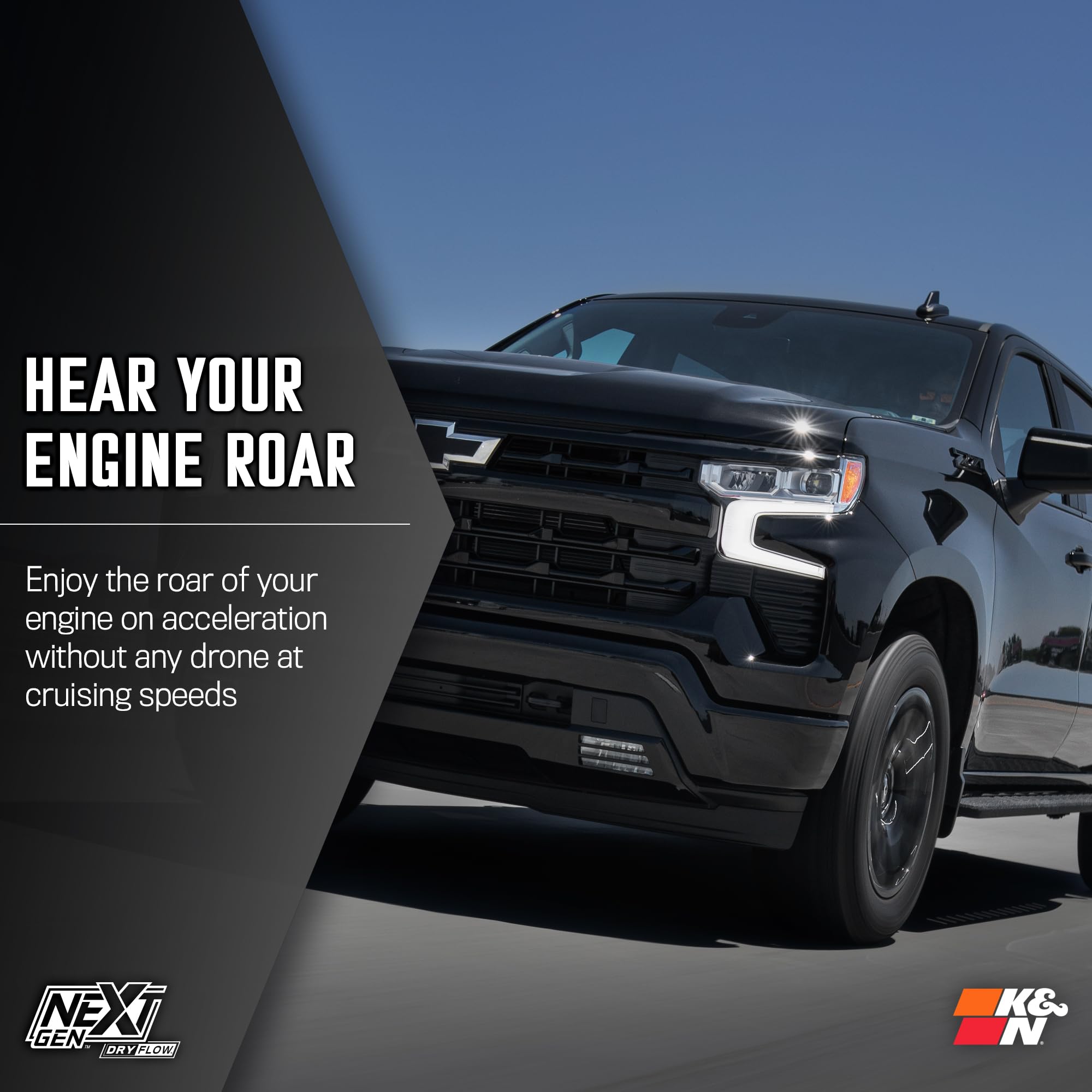 NextGen K&N Cold Air Intake System: Dry-Flow Cotton Filter: Compatible with 2019-2025 CADILLAC/CHEVROLET/GMC Escalade; Silverado 1500; Suburban; Tahoe; Sierra 1500; Yukon; Yukon XL; 50-3110D