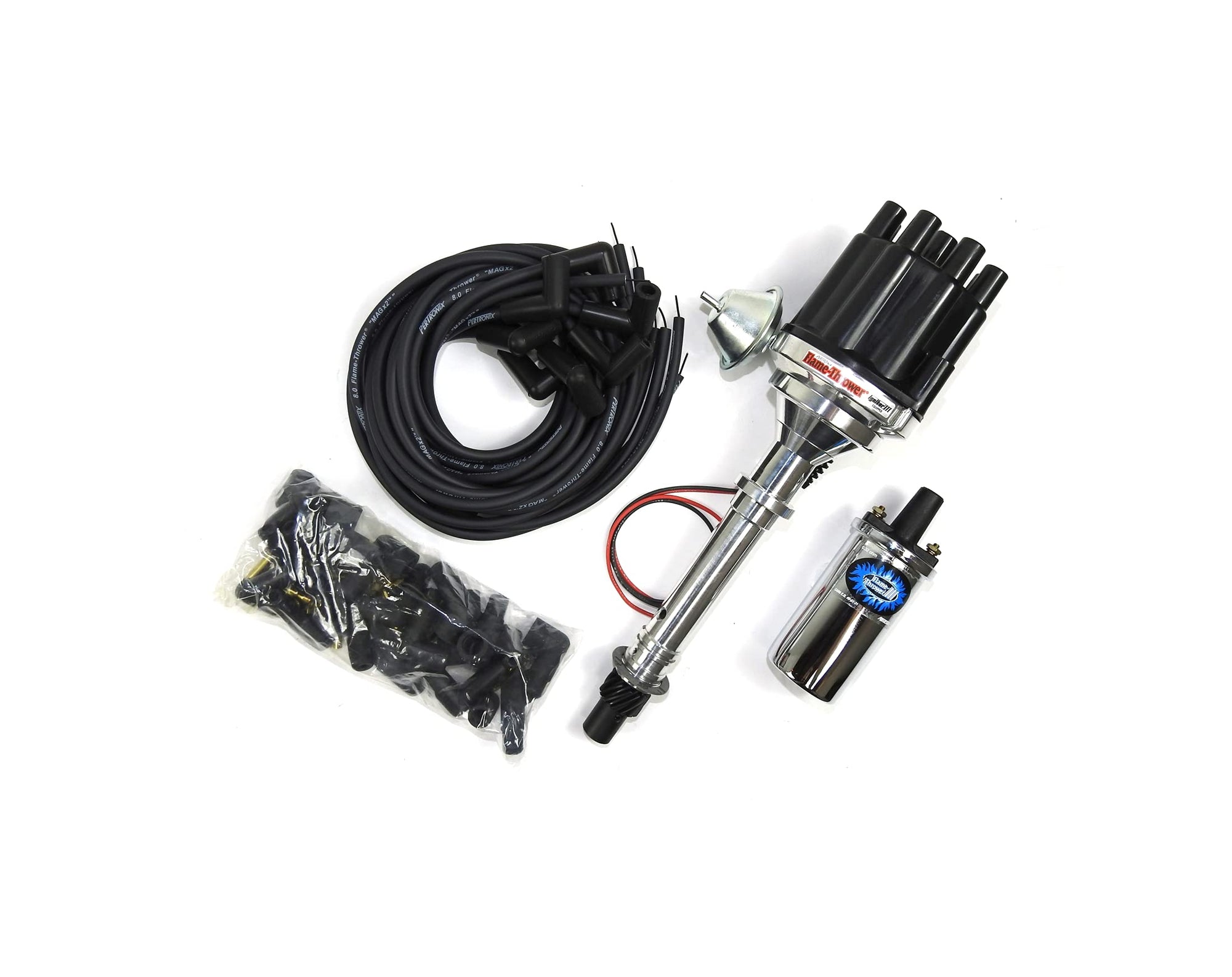 Bundle003 Pertronix Ignition Kit (Includes Chevy SB/BBPlay Distributor Black Female Cap), 1 Pack