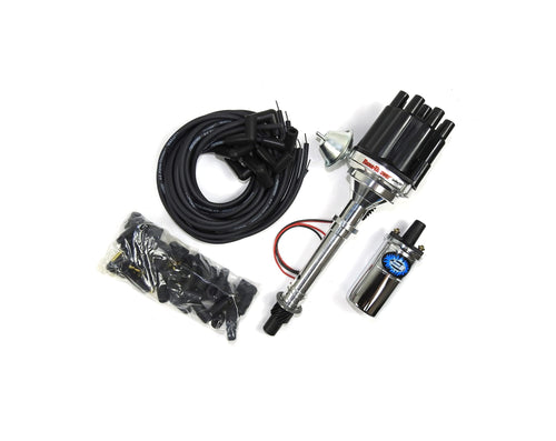 Bundle003 Pertronix Ignition Kit (Includes Chevy SB/BBPlay Distributor Black Female Cap), 1 Pack