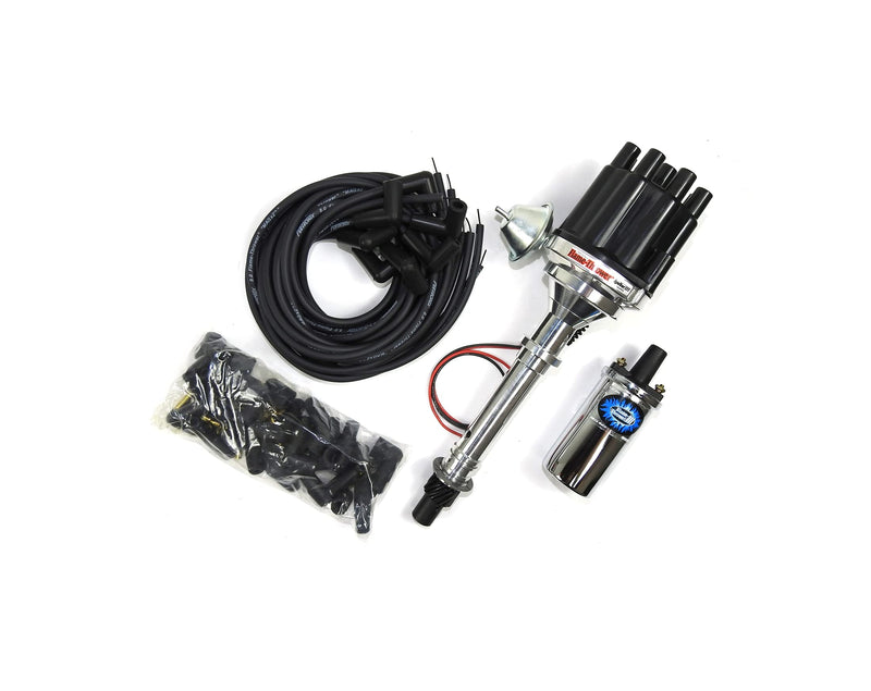 Bundle003 Pertronix Ignition Kit (Includes Chevy SB/BBPlay Distributor Black Female Cap), 1 Pack