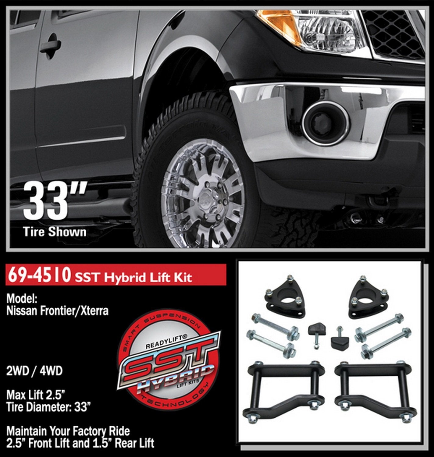 69-4510 ReadyLift 2.5" Smart Suspension Technology Lift Kit - Xterra/Equator