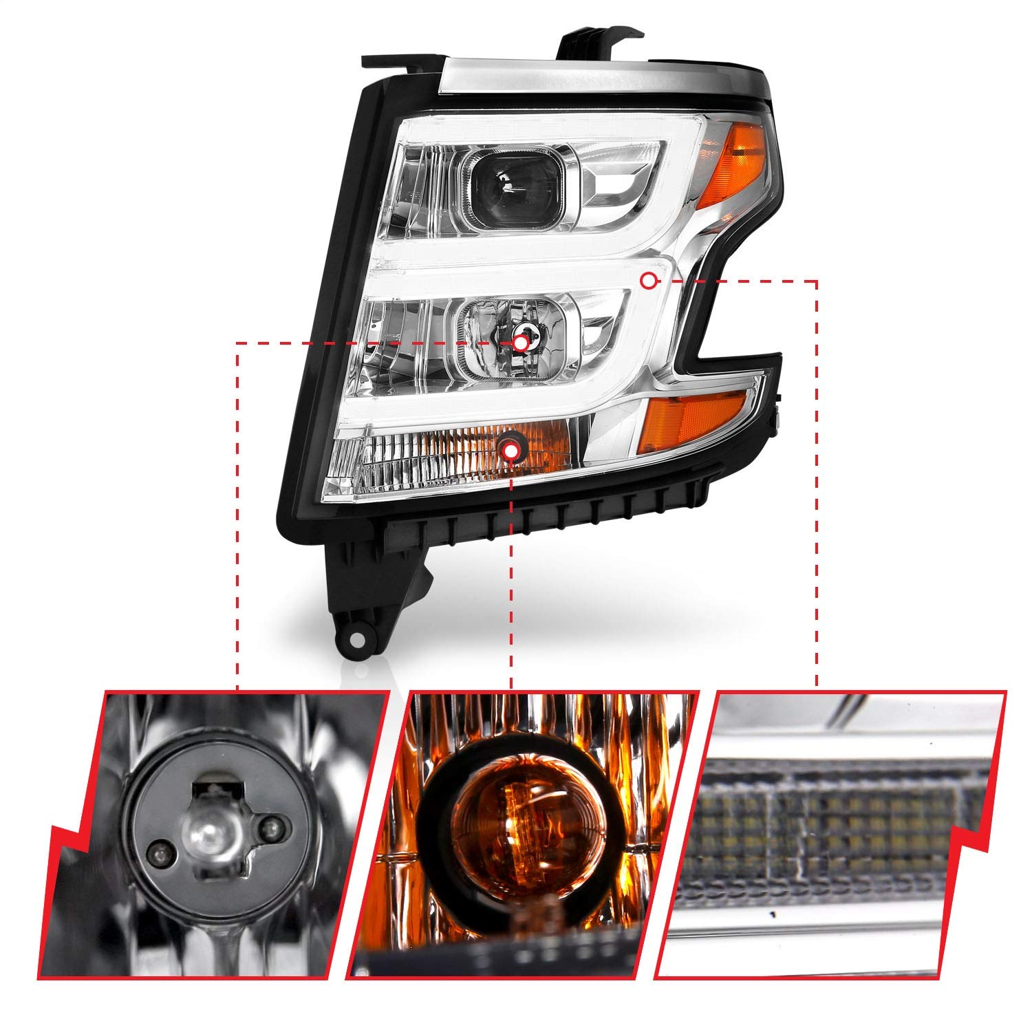 111493 Anzo USA Projector Headlamps Fits Chevrolet Tahoe