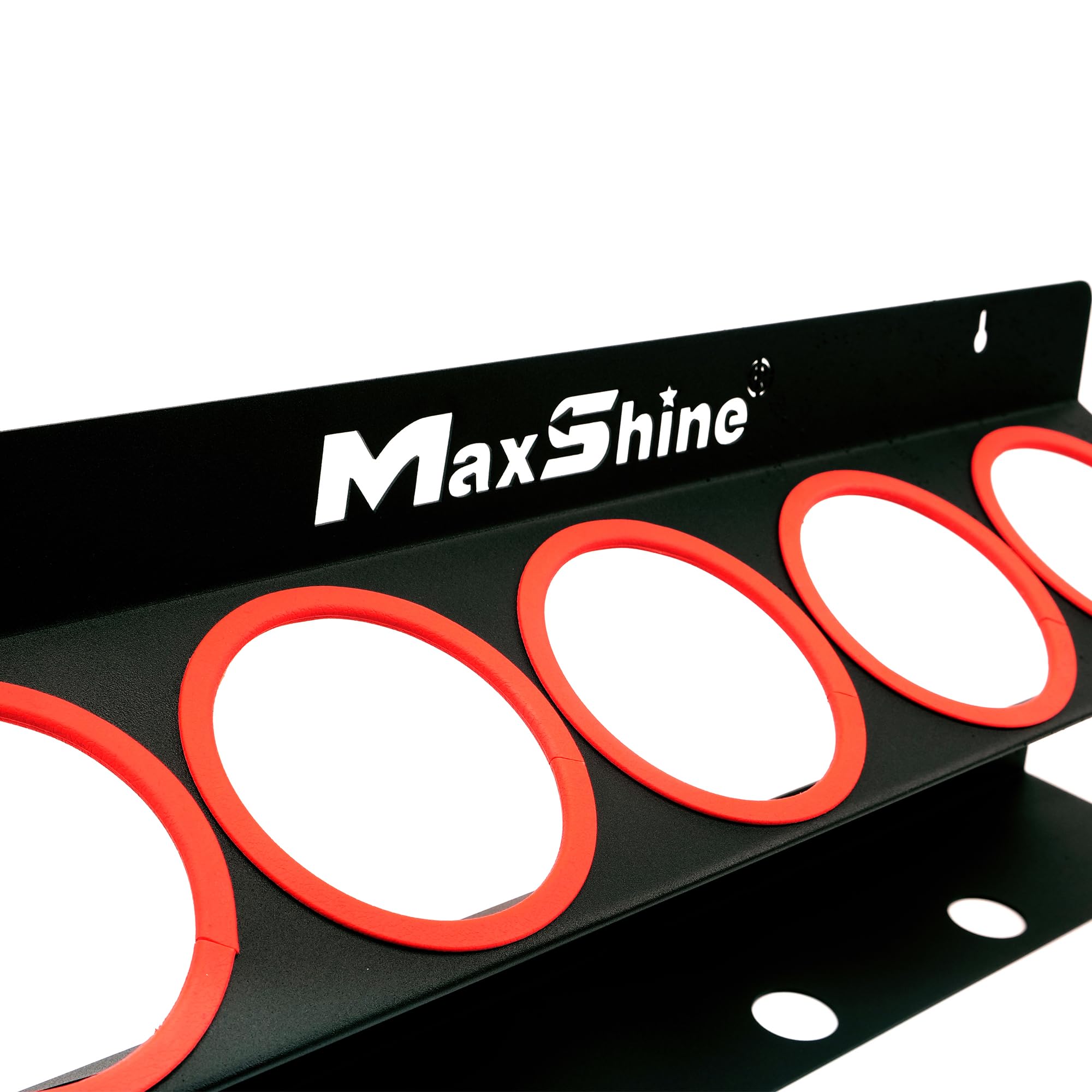 Maxshine Detailing Universal Spray Bottle Holder - Mobile Detailing & Car Garage Organizer, Holds 5 Sprayers (16/32oz) with 4 Small Holes, Lightweight Design, Easy Wall Mounting (Set 1)