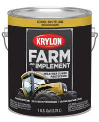 Krylon Brush On-Paint Farm & Implement, High Gloss, School Bus Yellow, 1 Gallon