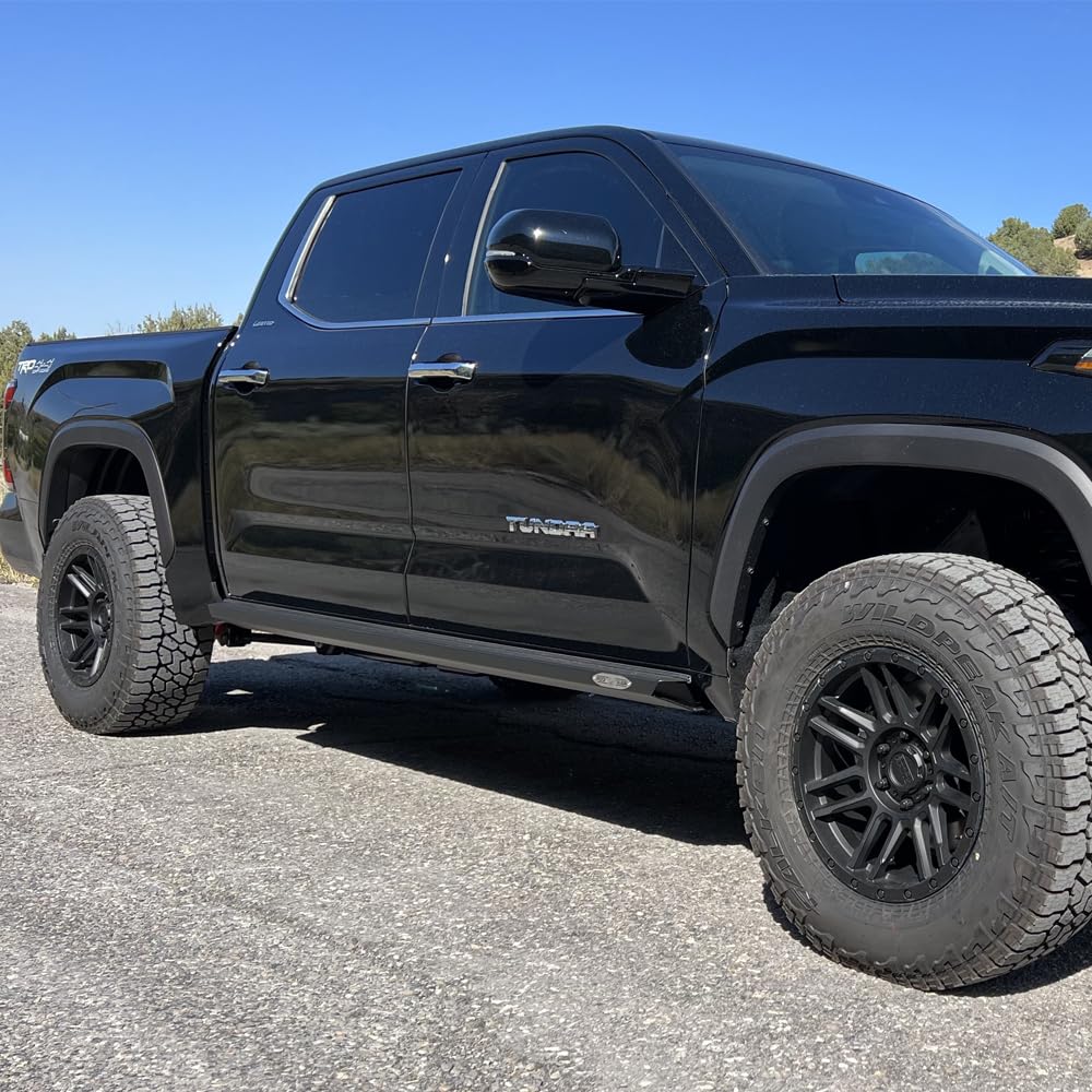 Rock Sliders Tundra for 22-24 Toyota Tundra Black Powdercoat Steel Rock Slide Engineering