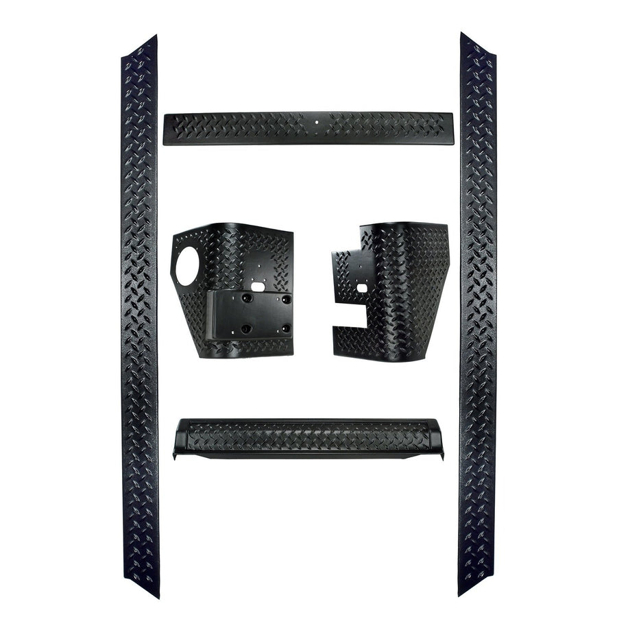 6 Piece Rugged Ridge Black Body Armor Kit for Jeep Wrangler (1997-2006)