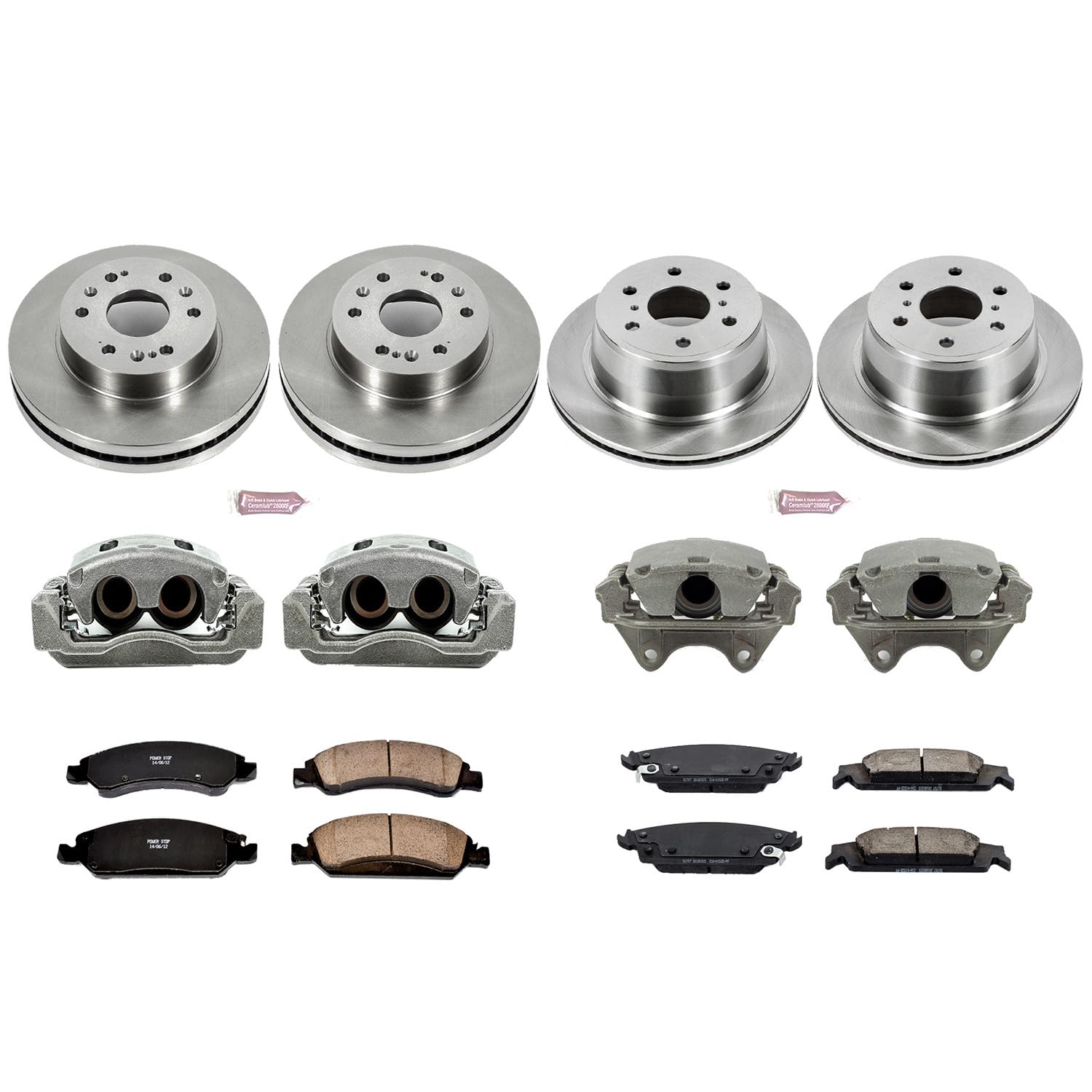 Power Stop KCOE6560 Brake Kit Autospecialty OE Replacement with Calipers For Escalade Chevy Silverado 1500 Tahoe GMC Sierra 1500 Yukon