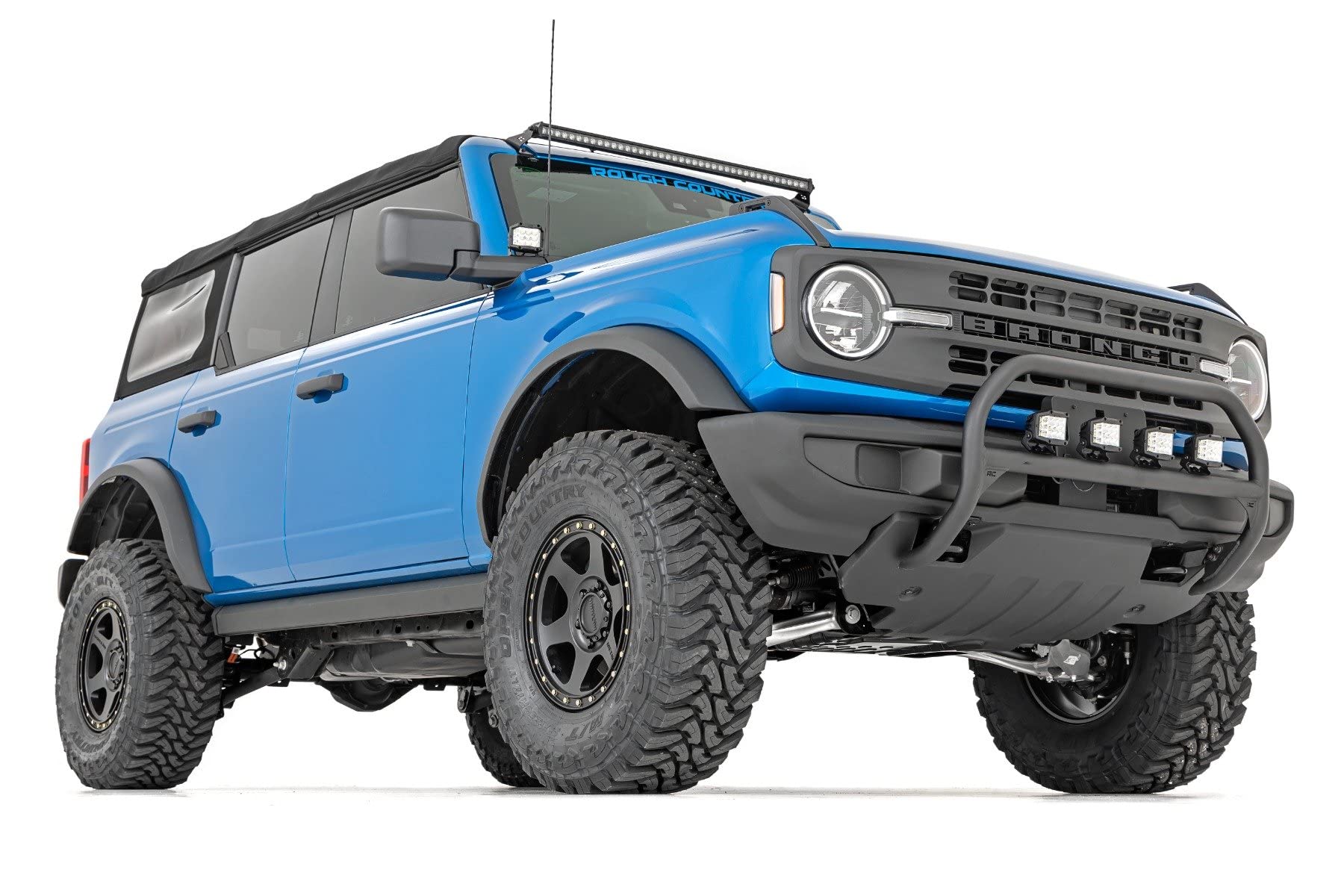 Nudge Bar Rough Country w/4" Round LED Lights for 2021-2024 Ford Bronco - 51049