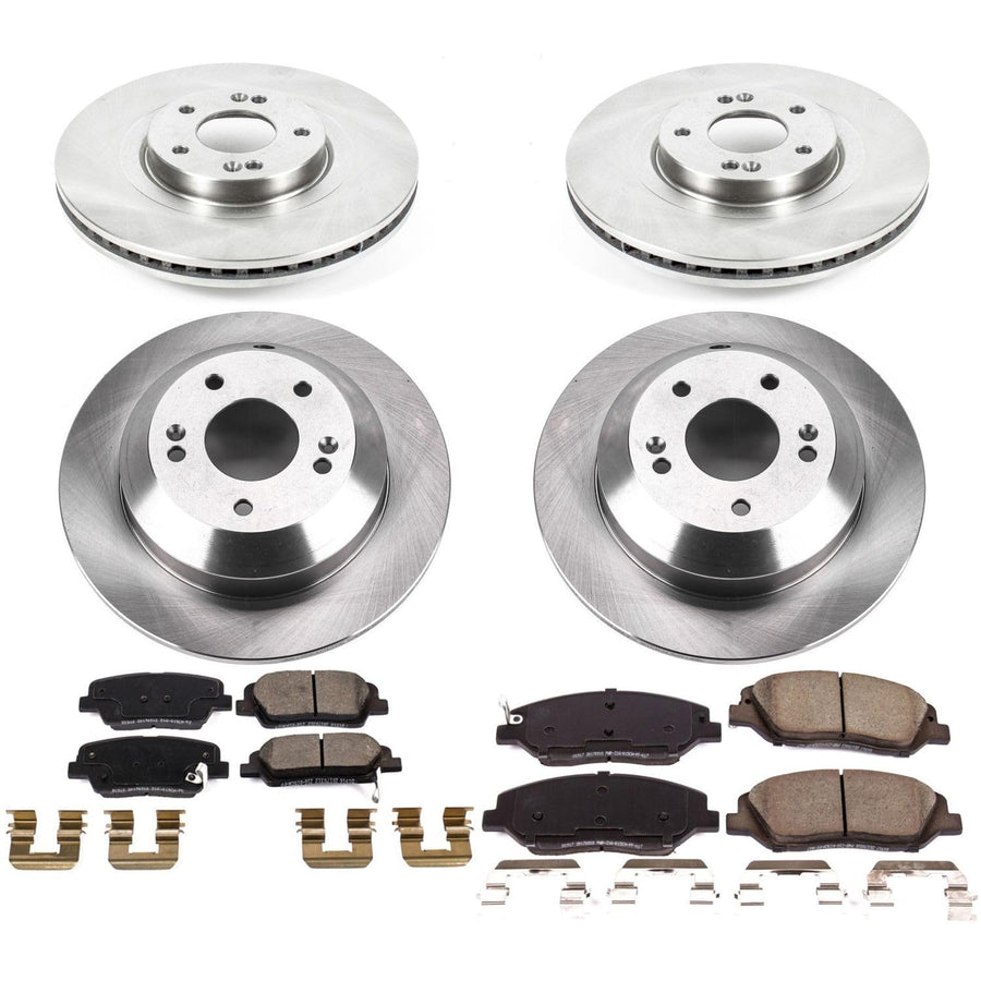 Power Stop Autospecialty KOE8281 Front and Rear Replacement Brake Kit-OE Brake Rotors & Ceramic Brake Pads For Hyundai Santa Fe XL 2019 [Model Specific]