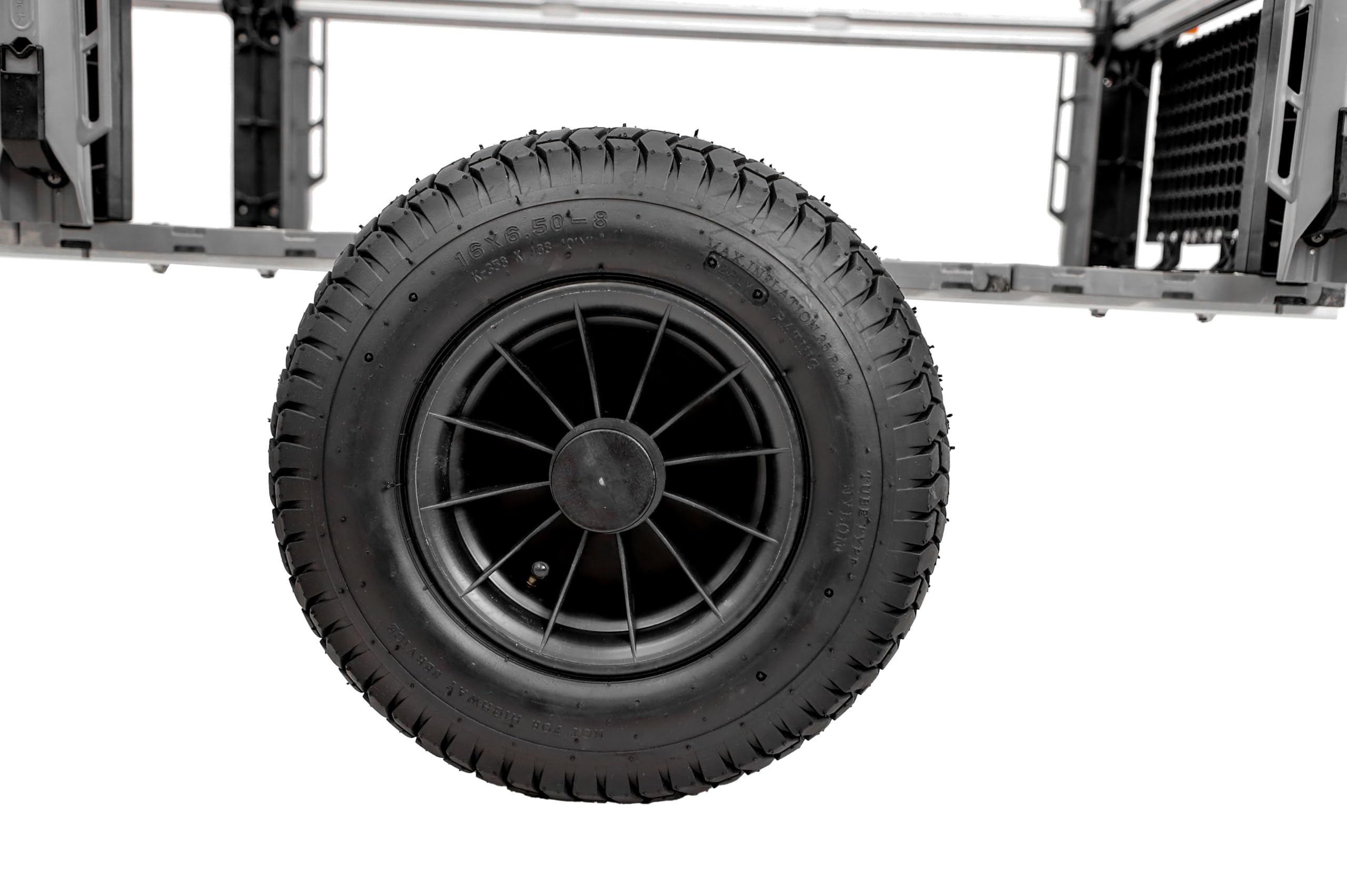 SandRig YakAttack Beach Wagon with Big Wheels for Sand - 16” Rubber Tires | 20” x 54” Heavy-Duty Fishing Cart | All-Terrain Sand Wagon for Beach | High-Capacity Pull Cart for Fishing Gear