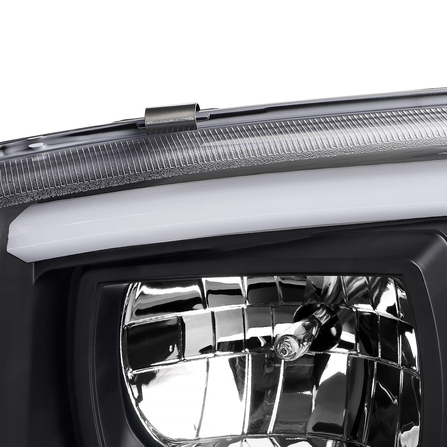 Black LED Light Tube Projector Headlight SPEC-D TUNING Compatible with 1999-2006 GMC Sierra Yukon XL 1500/2500/3500, Left + Right Pair Headlamps Assembly