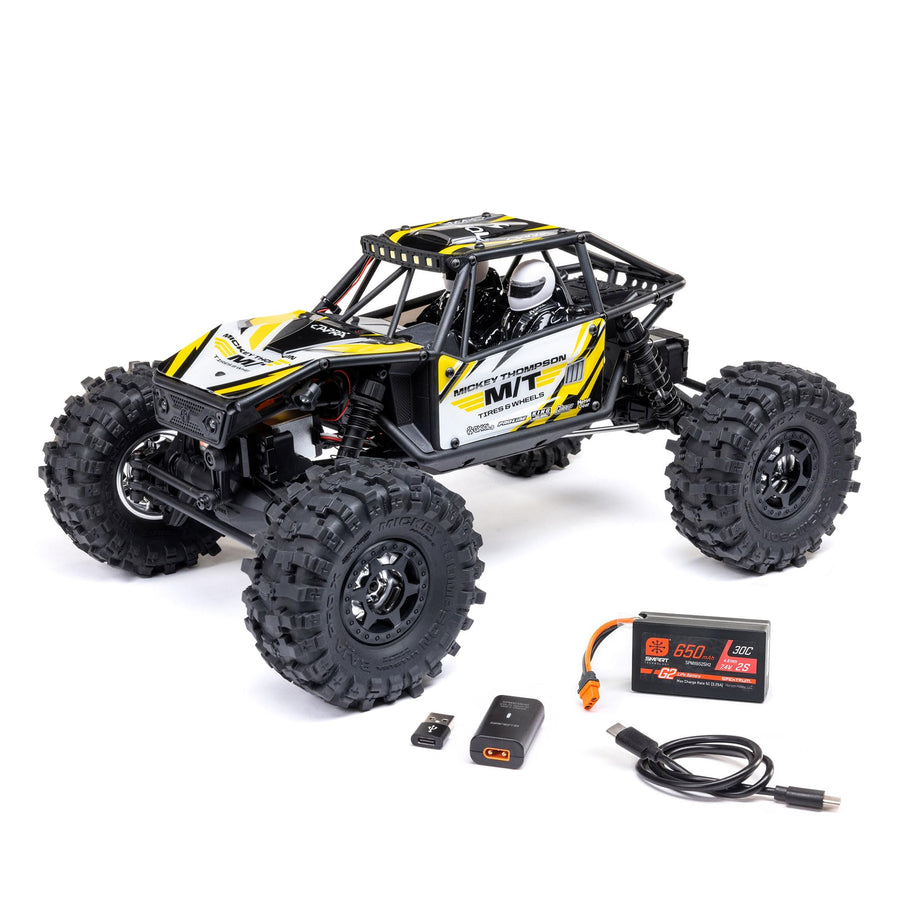 Axial RC Truck 4WS UTB18 Capra 1/18th 4x4 RTR (Comes with Everything Needed to Run), Yellow, AXI-1750T2